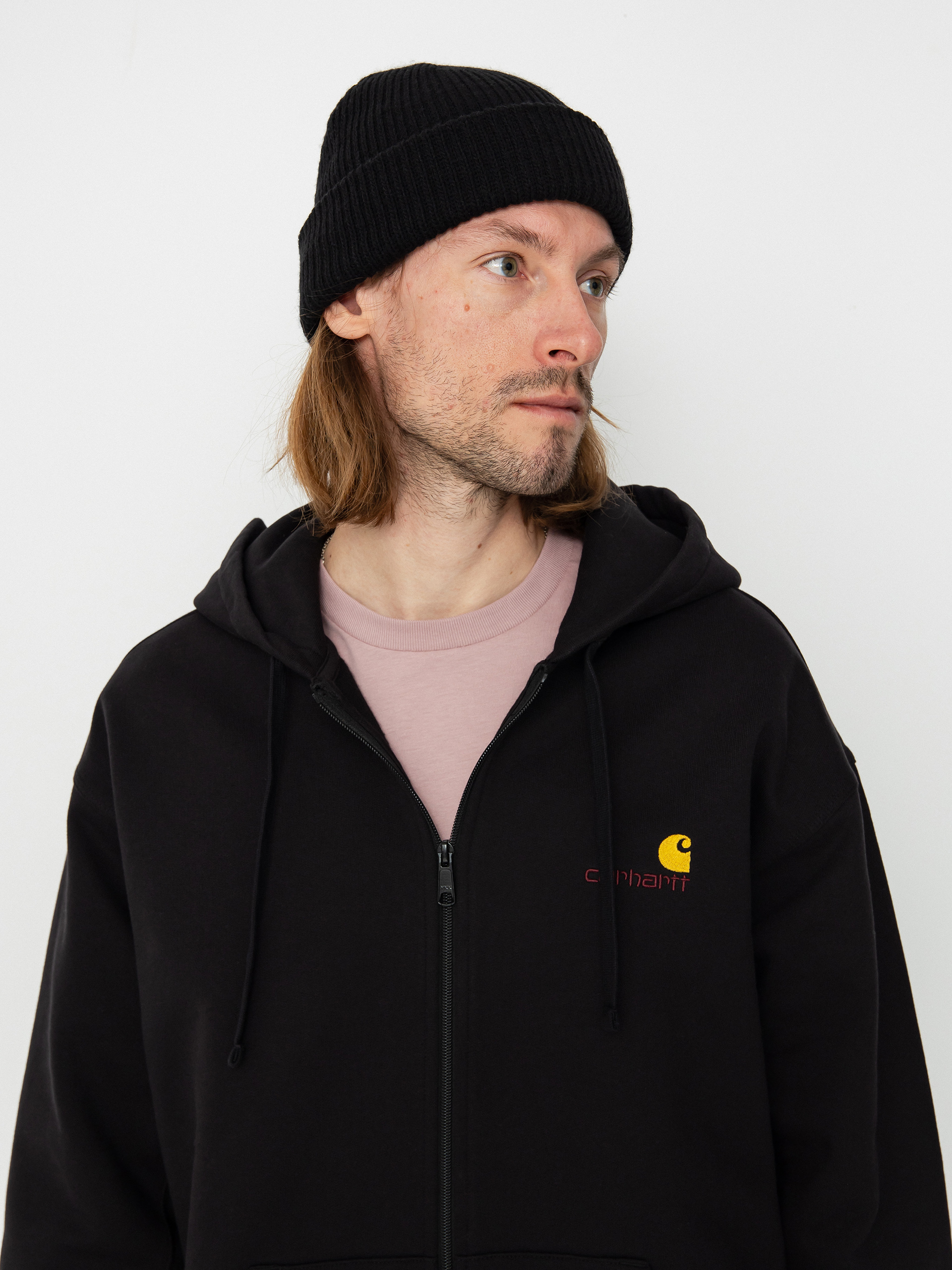 Carhartt WIP American Script ZHD Kapucnis pulóver (black)