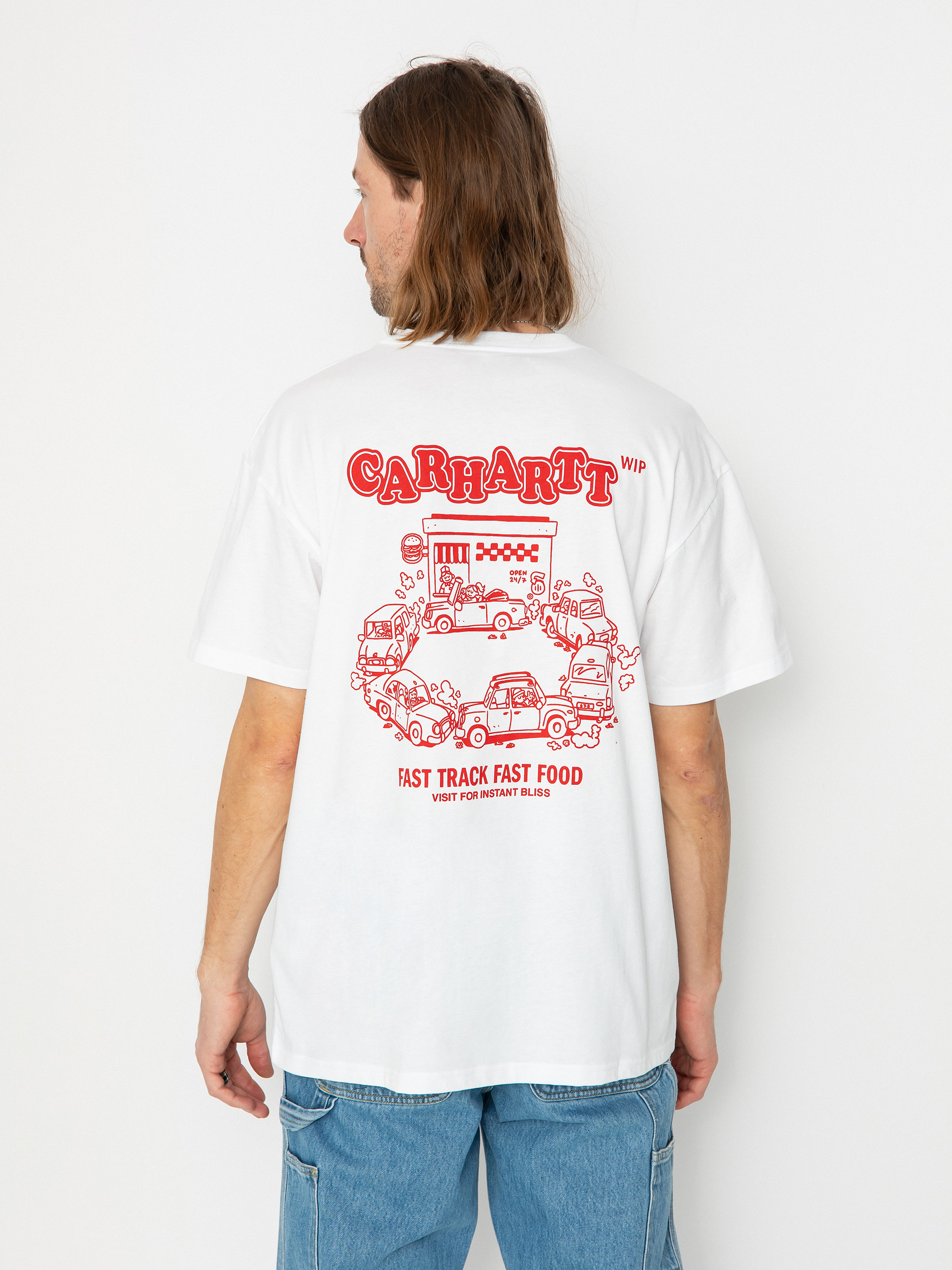 Carhartt WIP Fast Food Póló (white/red)
