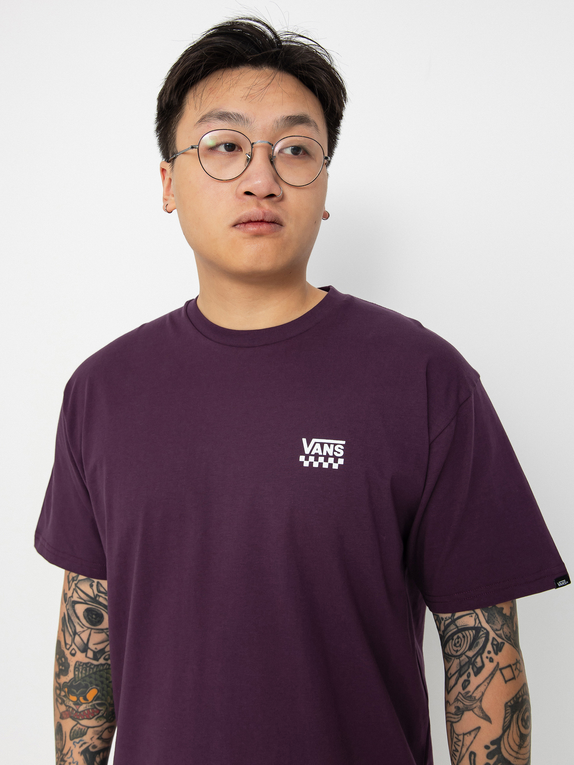 Vans Left Chest Logo II Póló (blackberry wine)