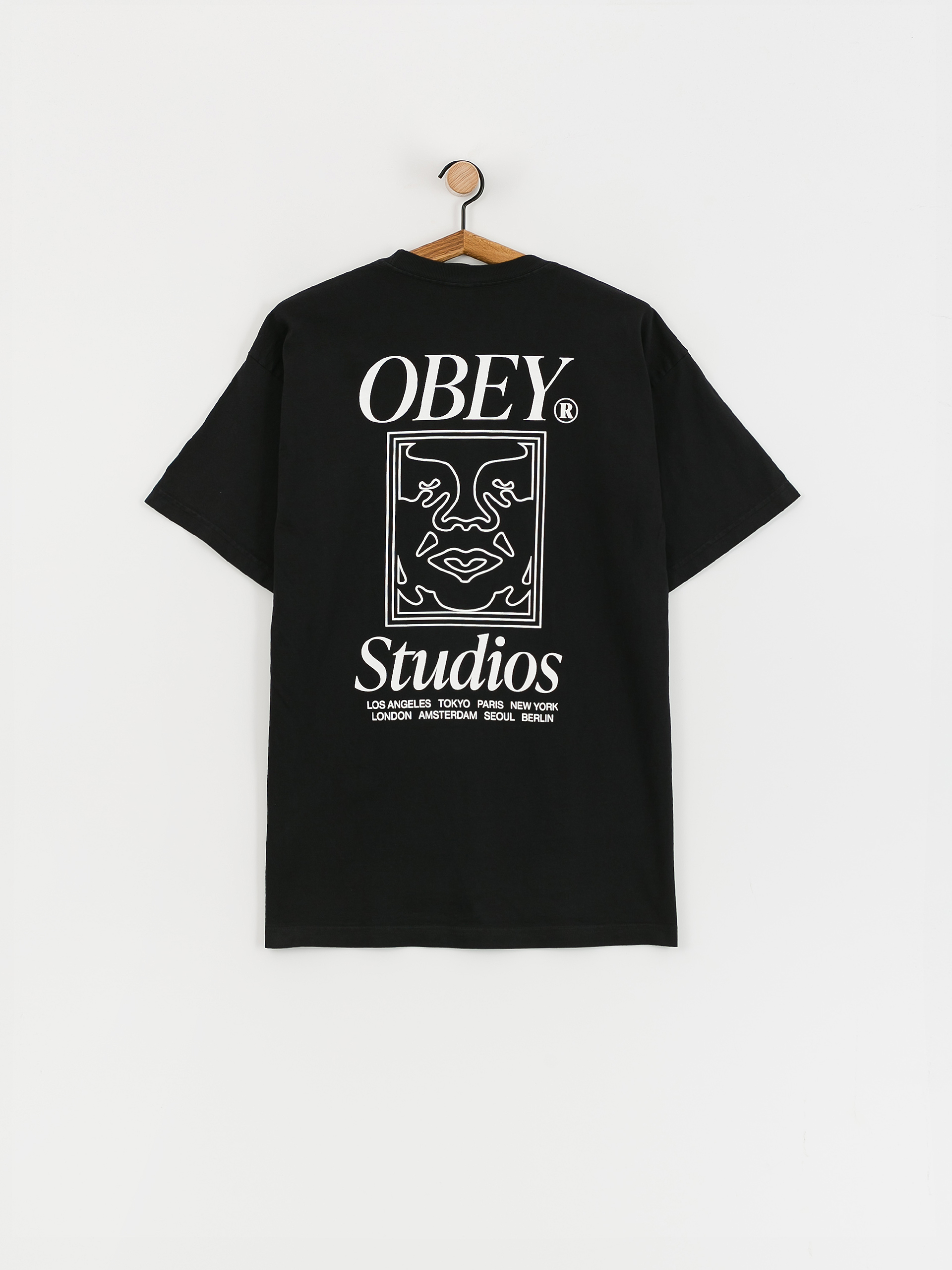 Póló OBEY Studios Icon (jet black)
