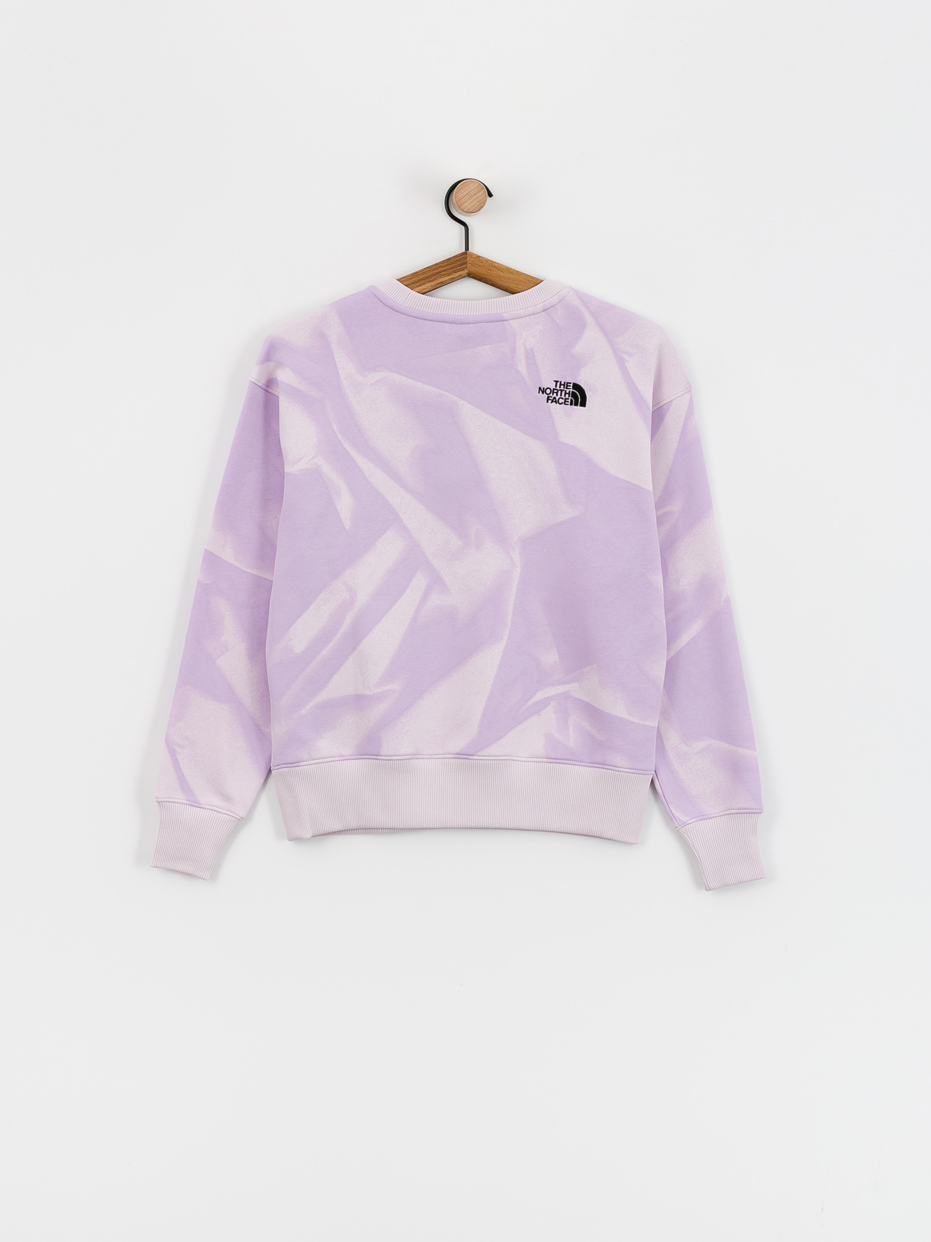The North Face Essential Crew Print Wmn Pulóver (icy lilac garment fold)