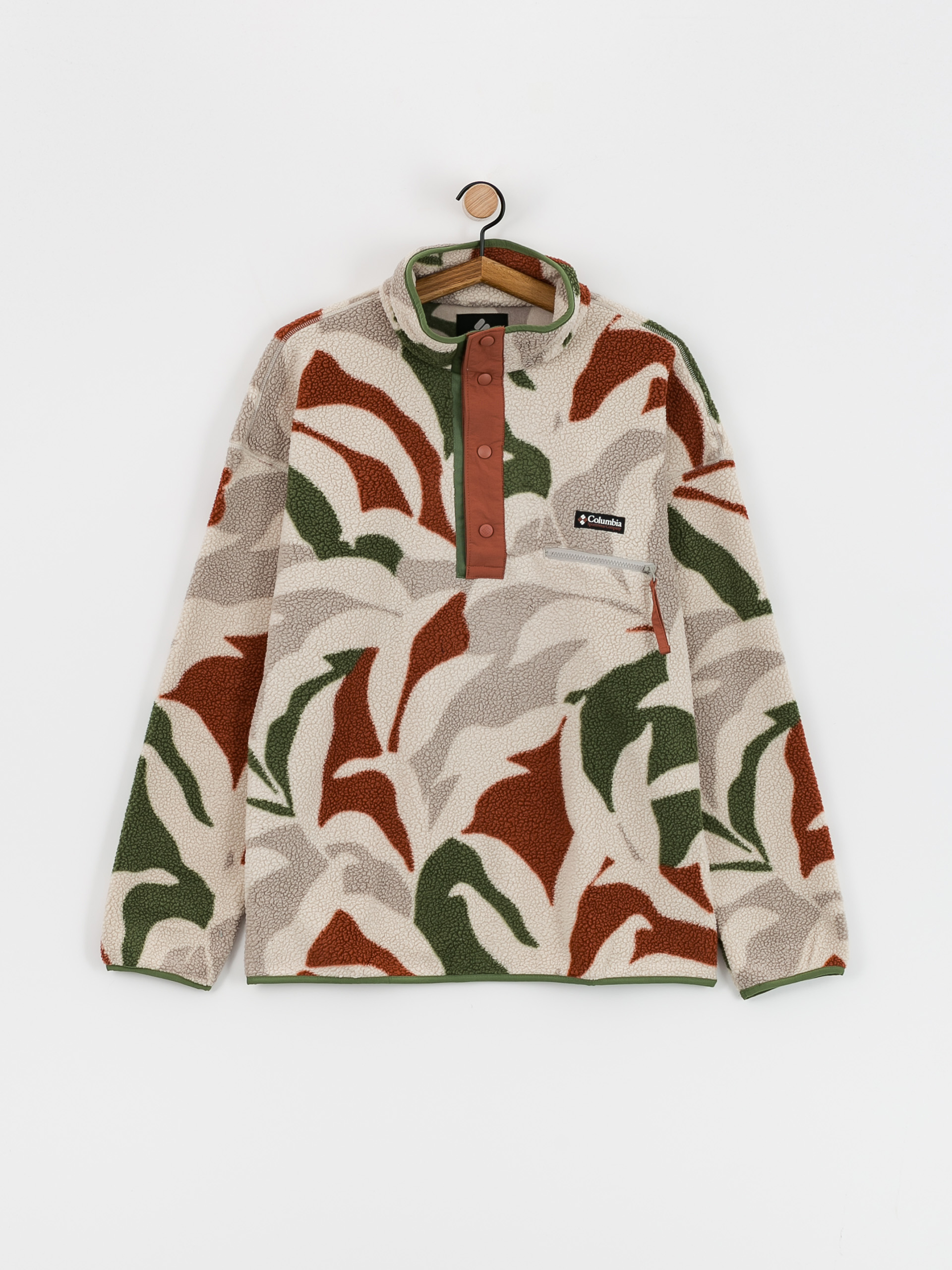 Férfi Columbia Helvetia Polár pulóver (flint grey floristic print/auburn/cant)