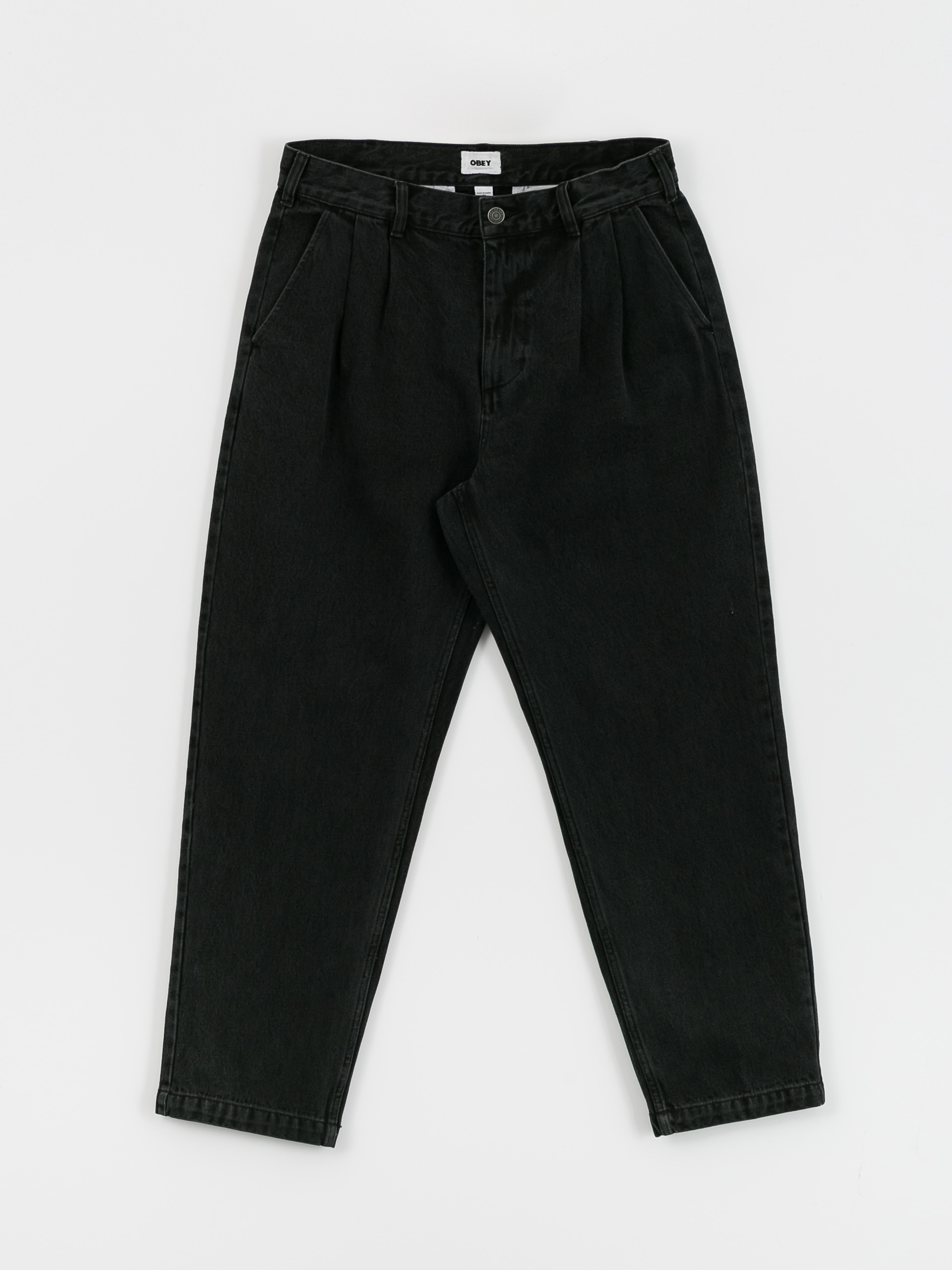 OBEY Fubar Pleated Denim Kisnadrág (faded black)