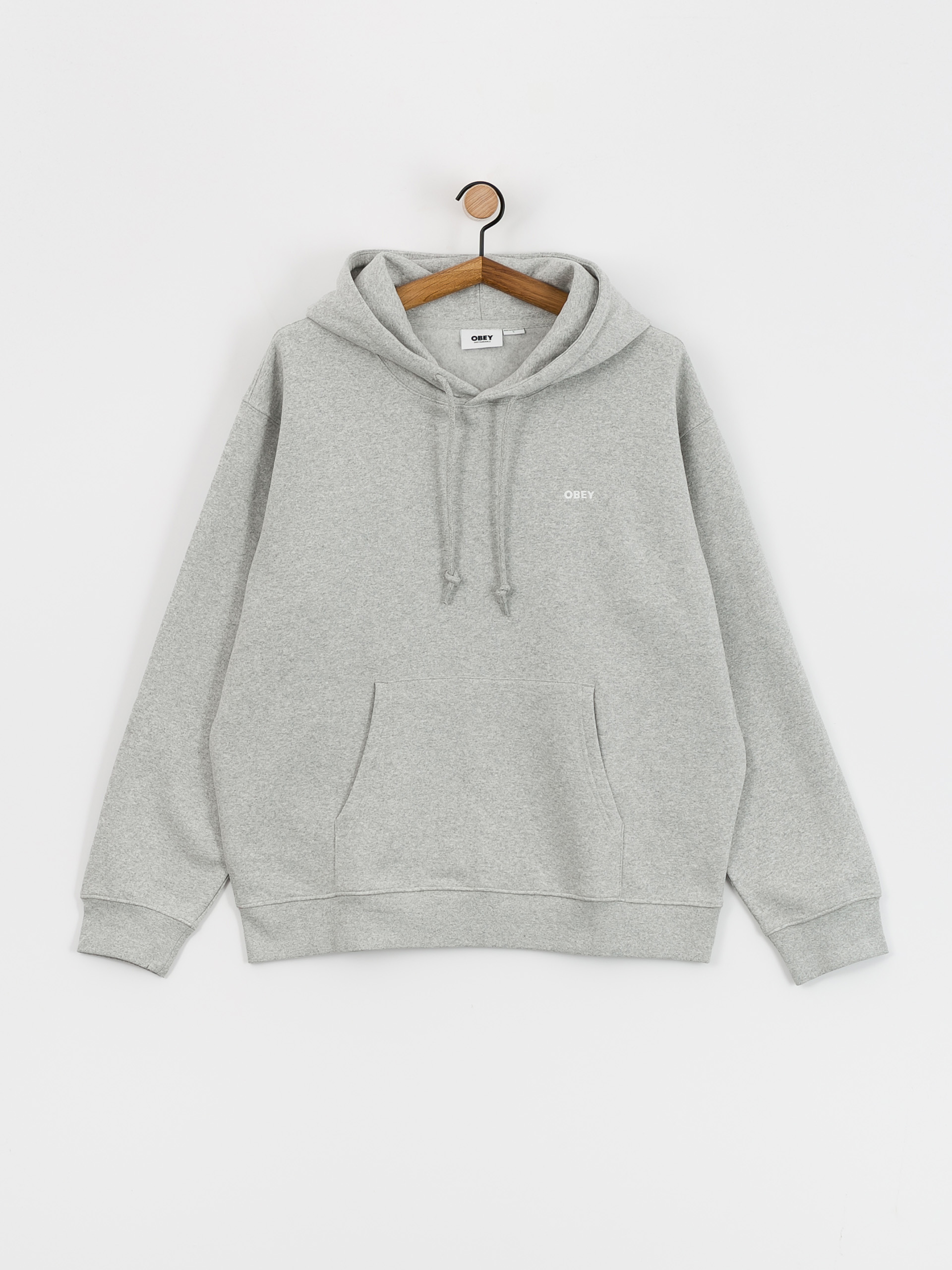 OBEY Established Works Bold HD Kapucnis pulóver (ash grey)