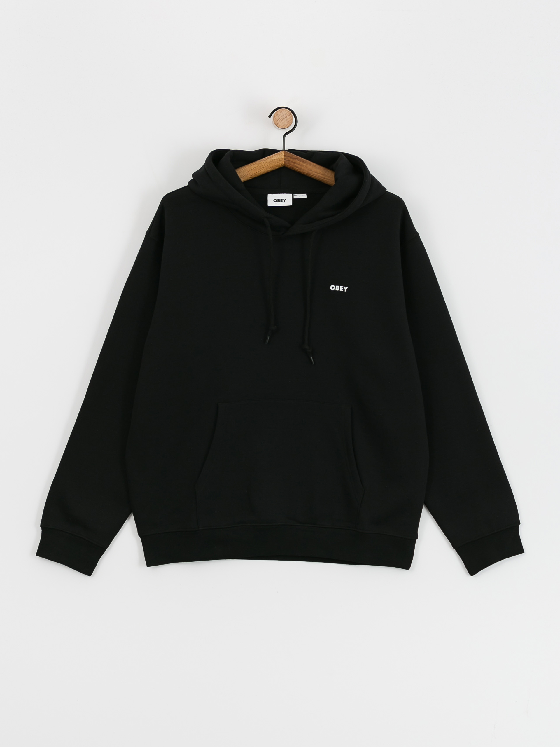 OBEY Established Works Bold HD Kapucnis pulóver (black)