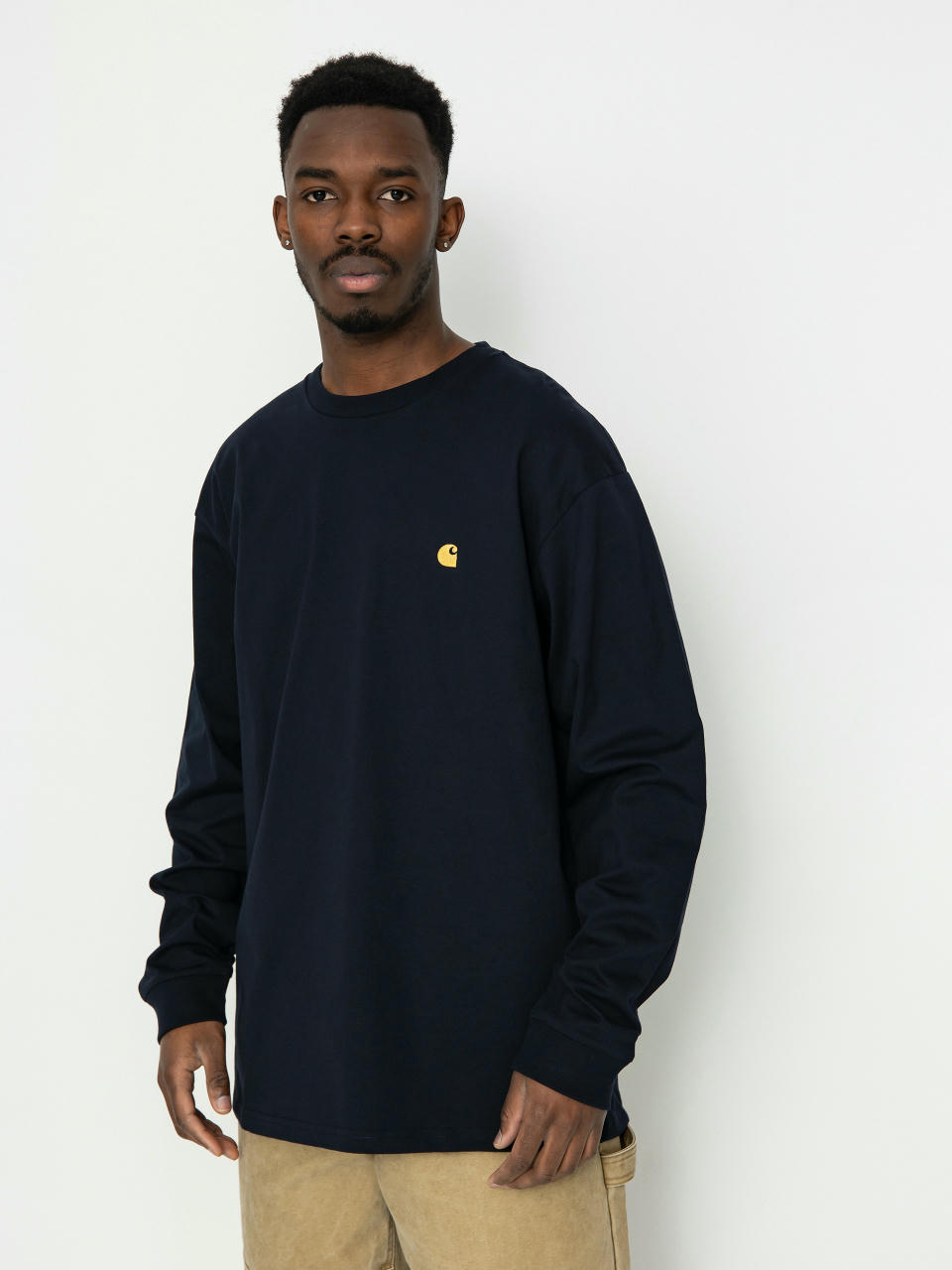 Carhartt WIP Chase Hosszú ujjú felső (dark navy/gold)