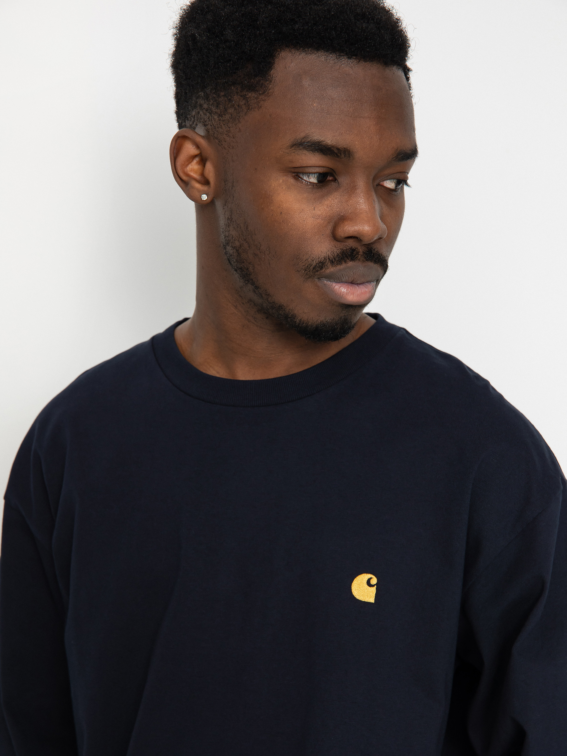 Carhartt WIP Chase Hosszú ujjú felső (dark navy/gold)