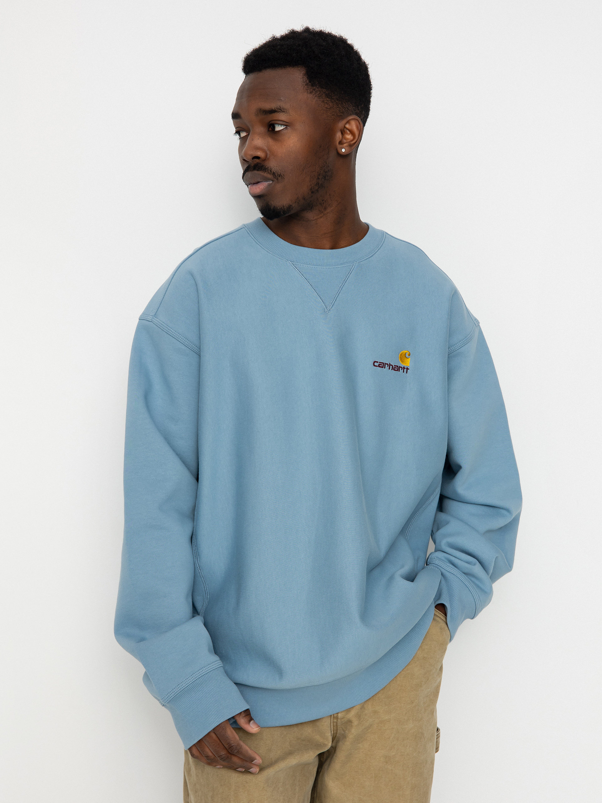 Carhartt WIP American Script Pulóver (frosted blue)