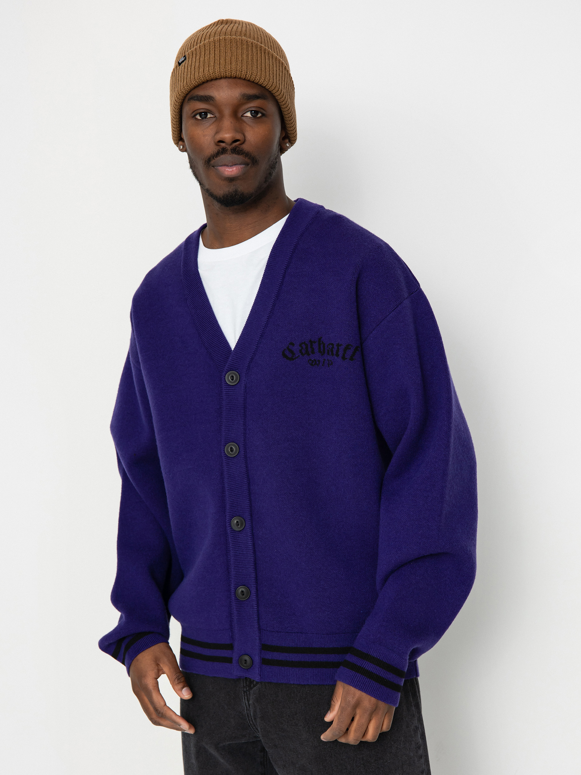 Carhartt WIP Onyx Cardigan Pulóver (tyrian/black)