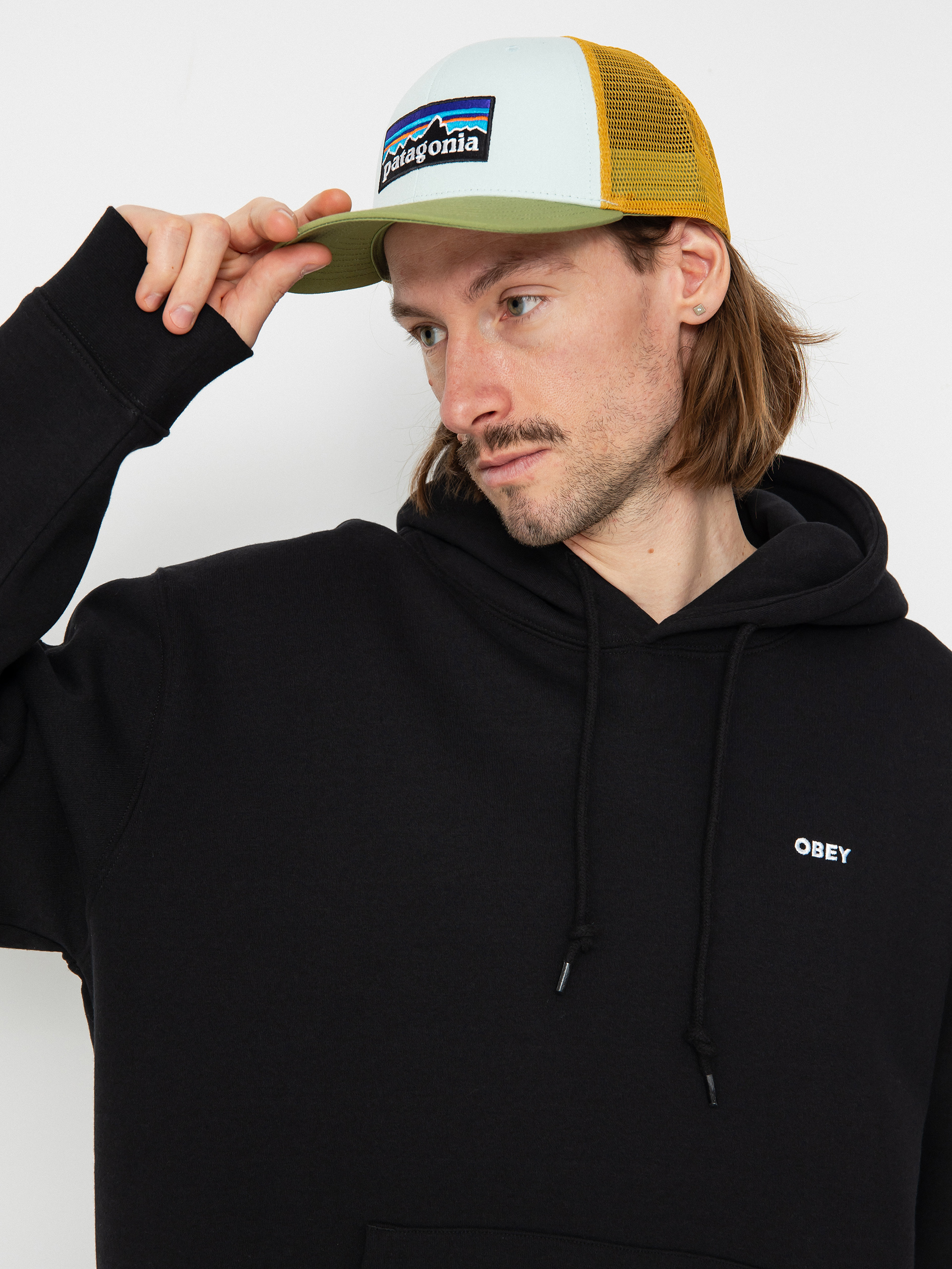 OBEY Established Works Bold HD Kapucnis pulóver (black)