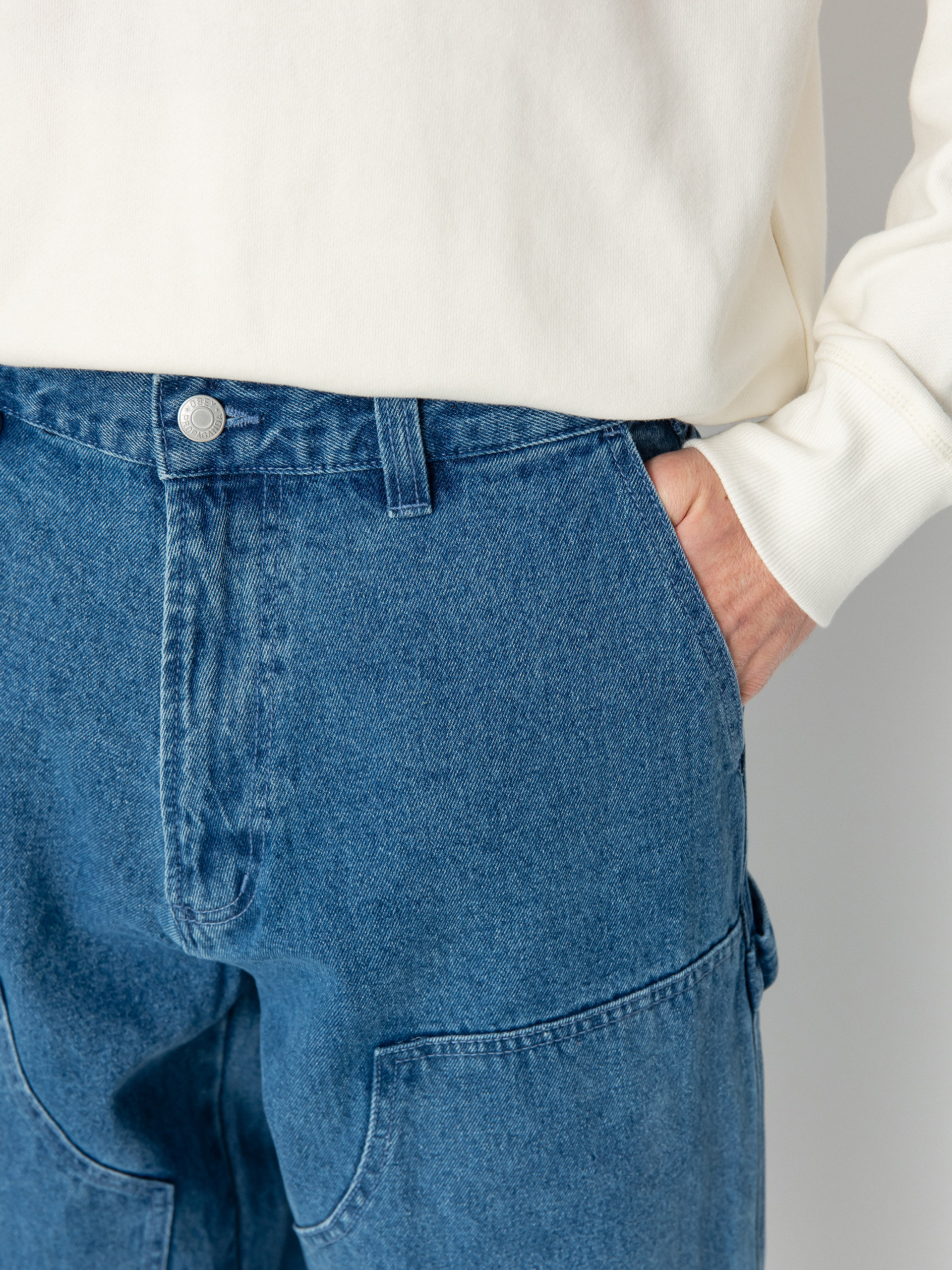 OBEY Bigwig Denim Carpenter Kisnadrág (light indigo)