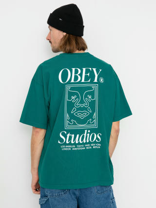 Póló OBEY Studios Icon (adventure green)