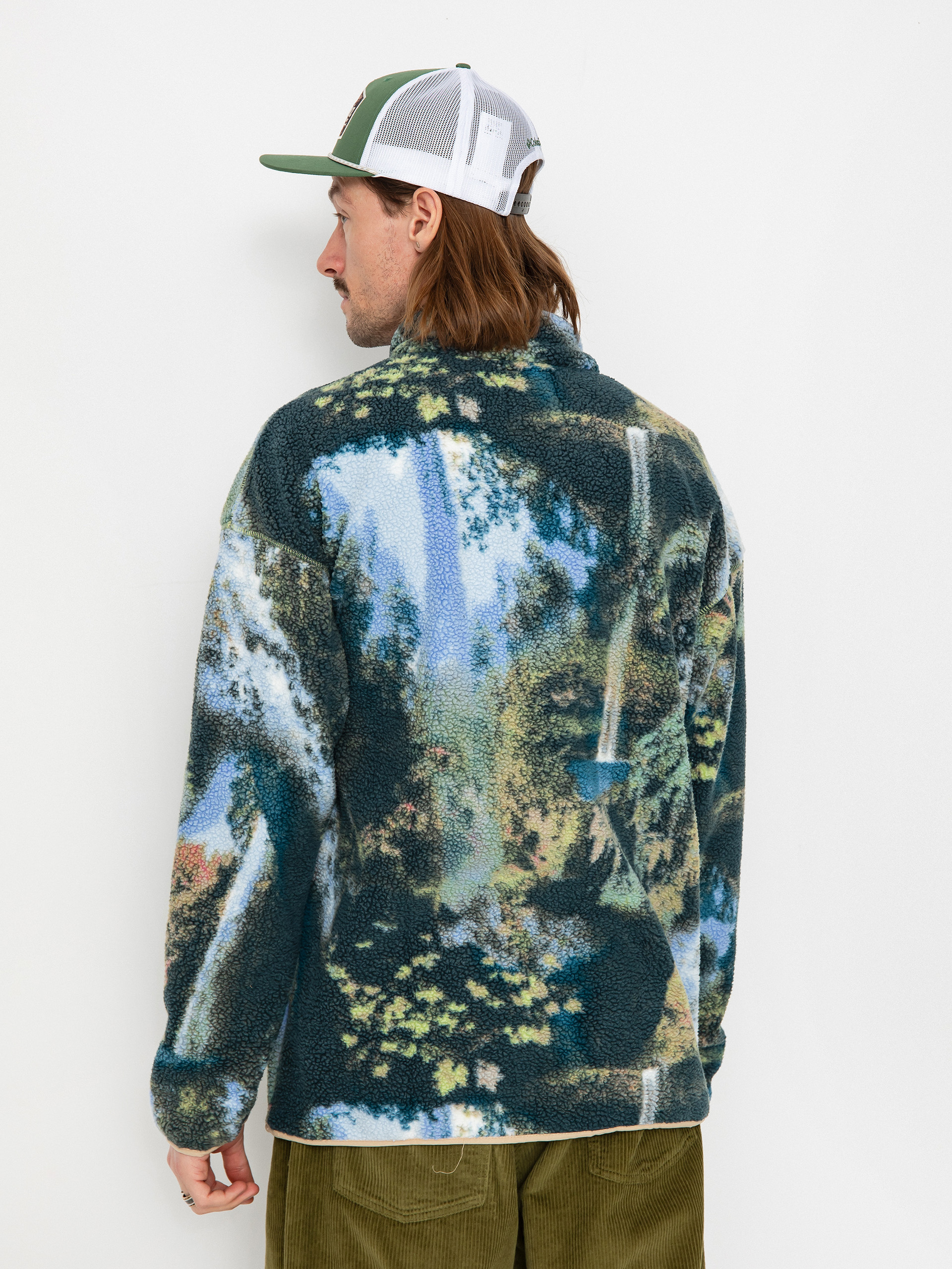 Férfi Columbia Helvetia Polár pulóver (napa green chasing falls print/black/c)