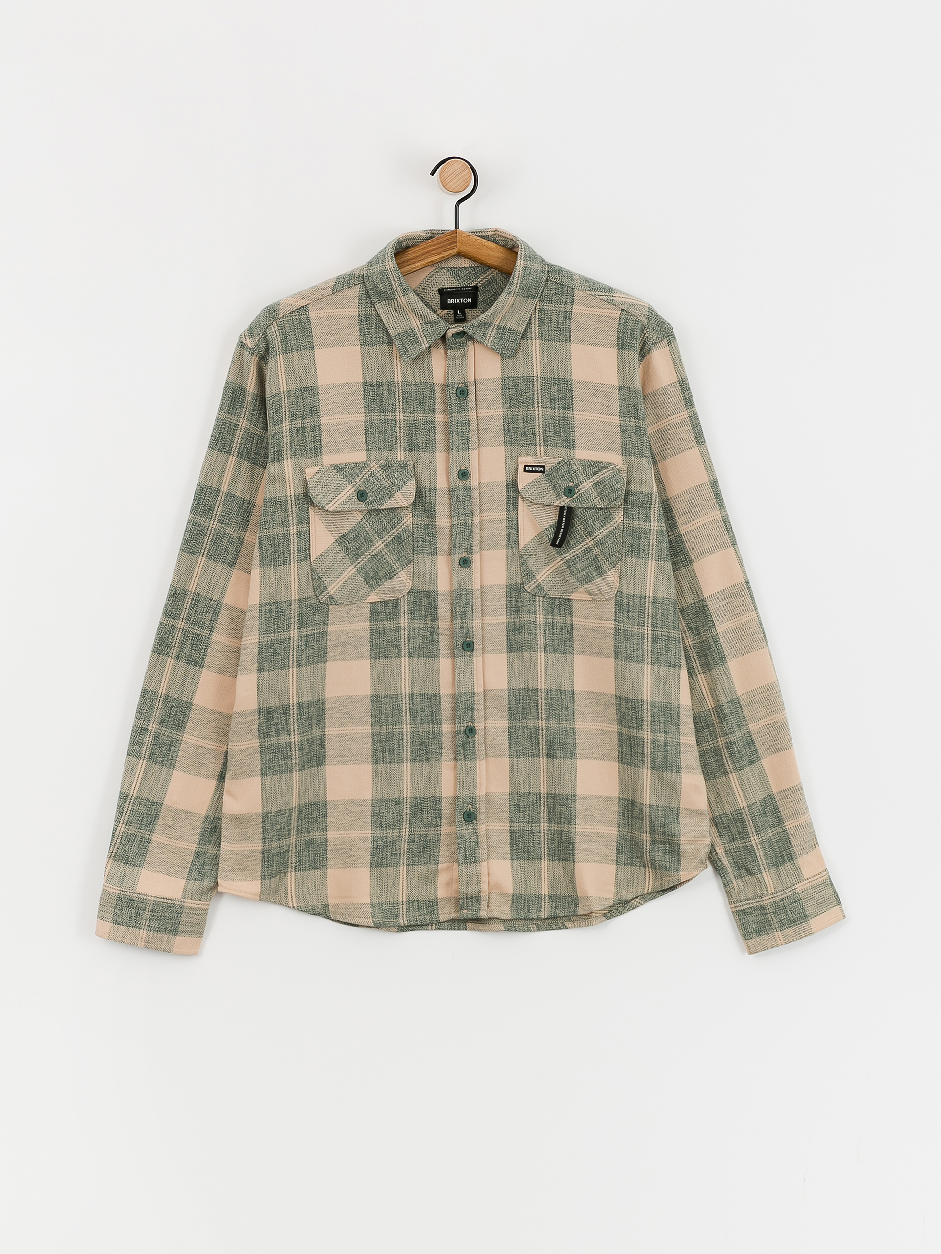 Brixton Bowery Stretch Wr Flannel Ing (trekking green/oatmilk)