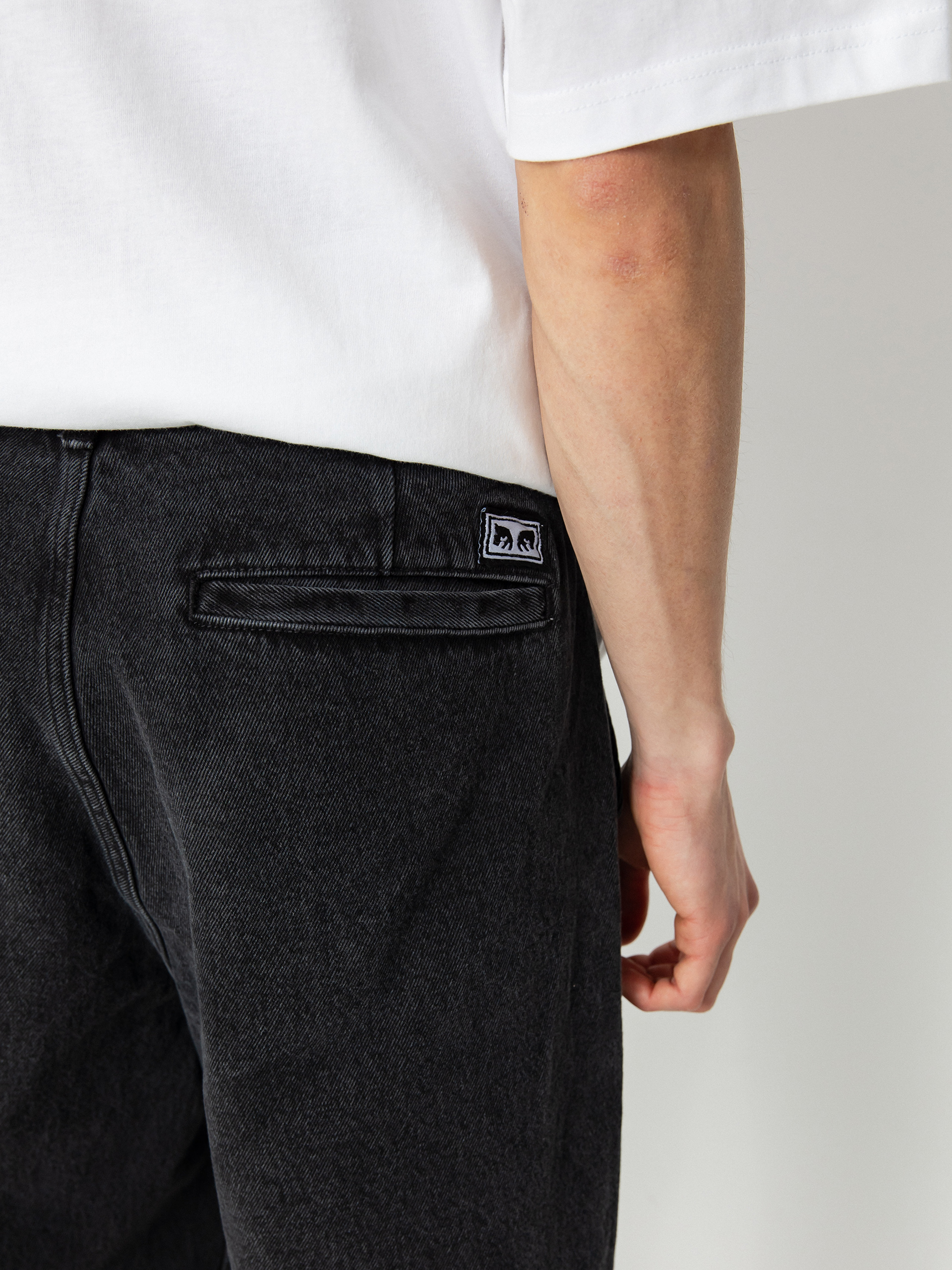 OBEY Fubar Pleated Denim Kisnadrág (faded black)