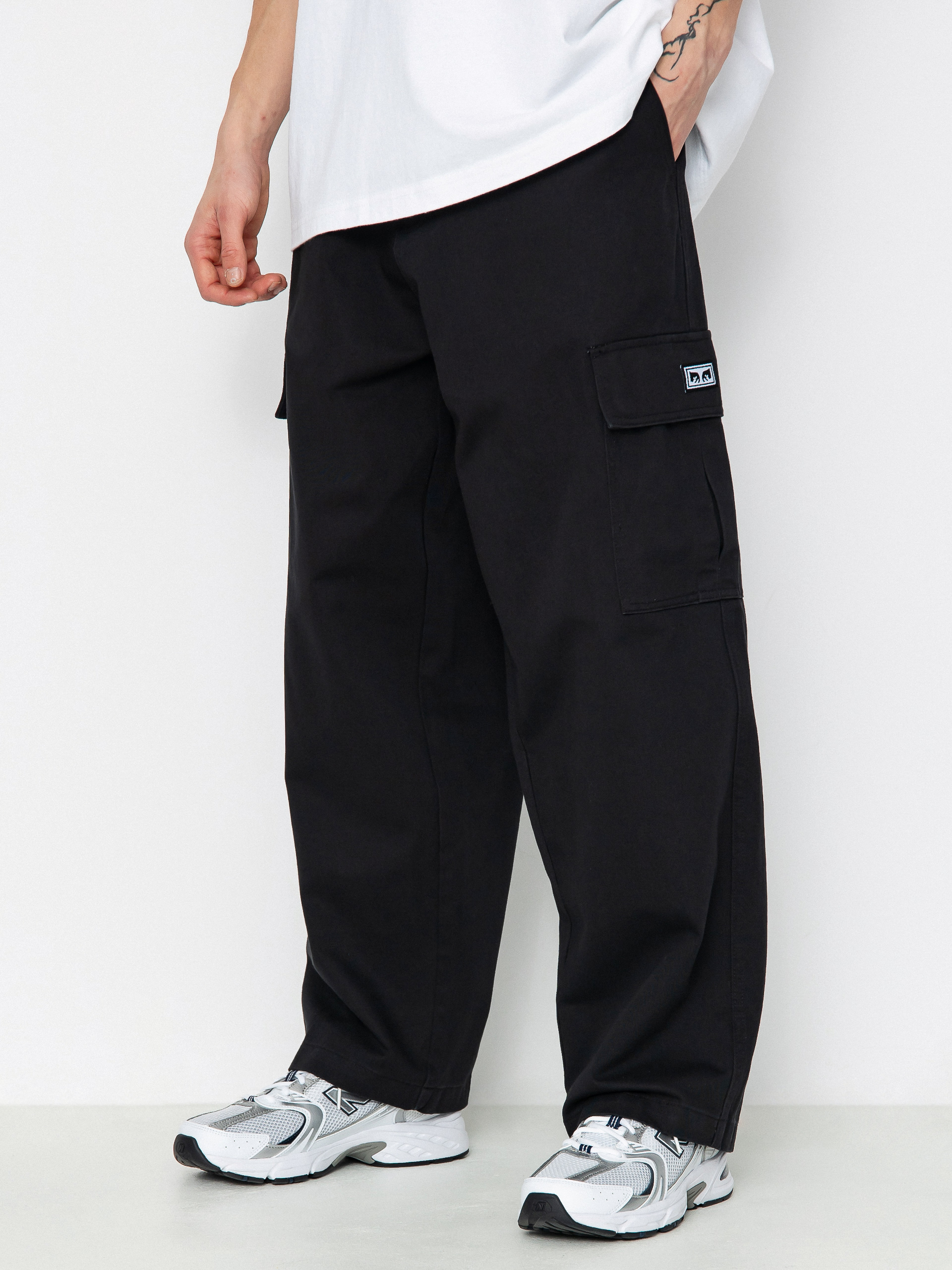 OBEY Bigwig Baggy Twill Cargo Kisnadrág (black)