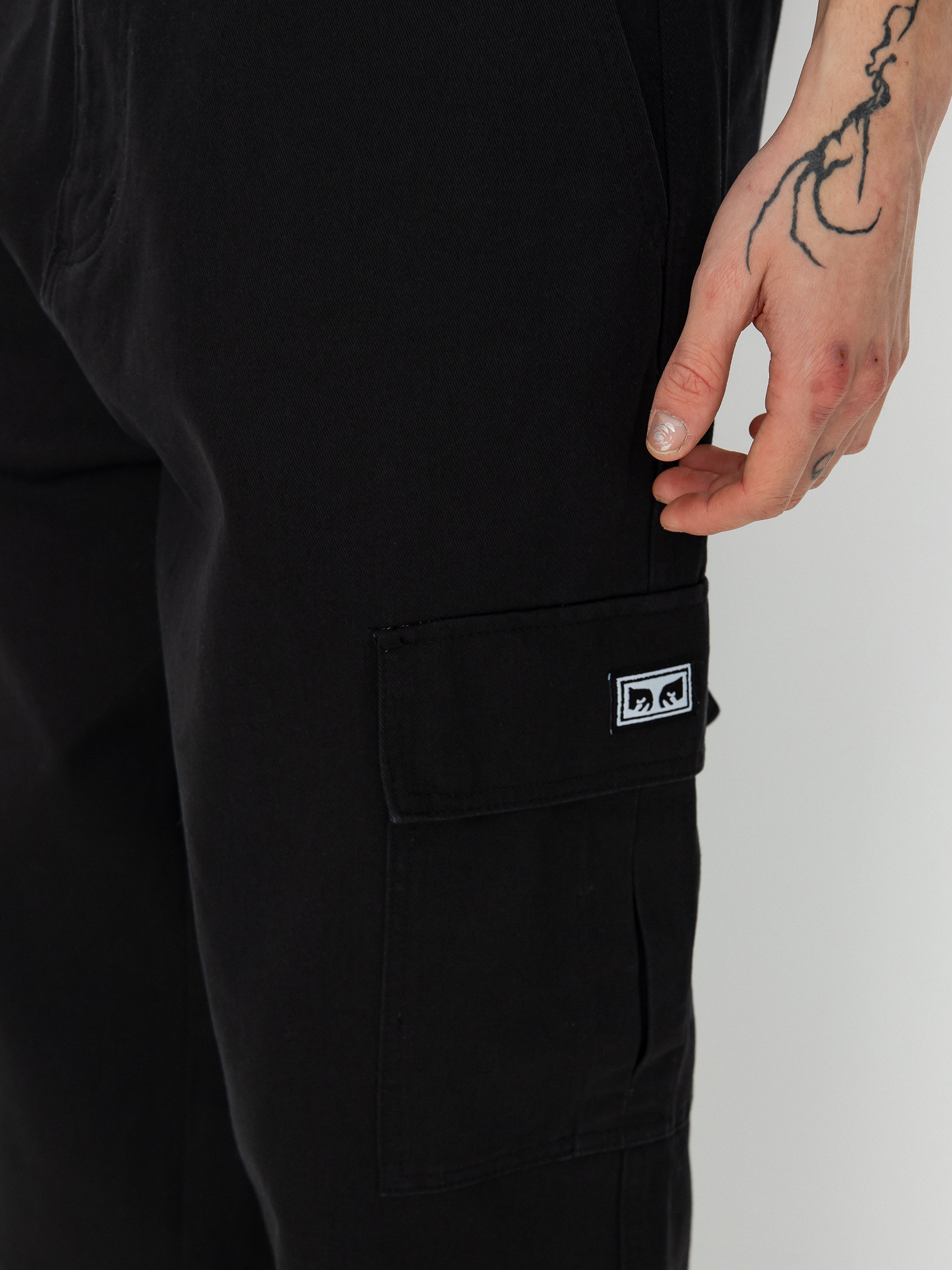 OBEY Bigwig Baggy Twill Cargo Kisnadrág (black)