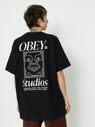 Póló OBEY Studios Icon (jet black)