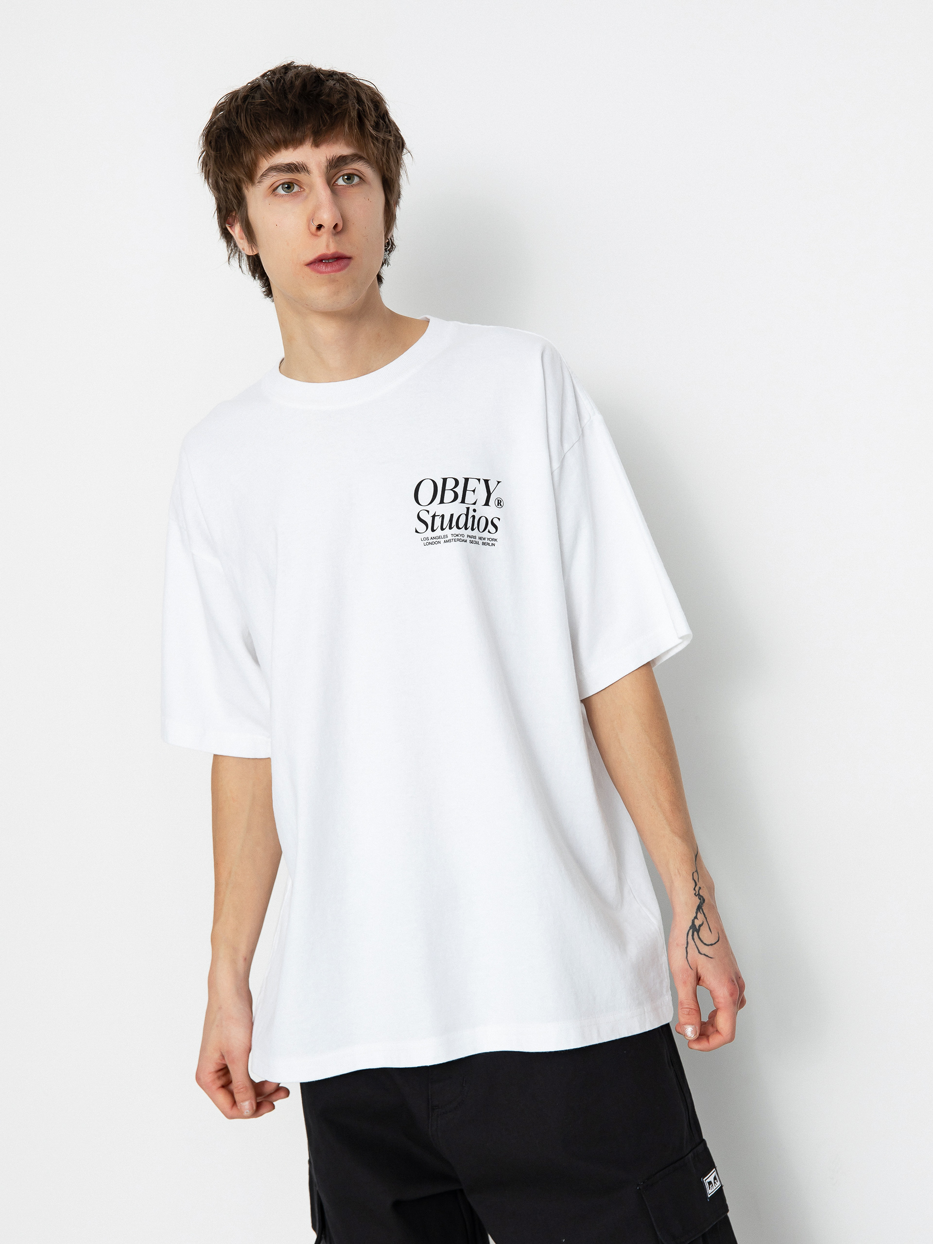 Póló OBEY Studios Icon (white)