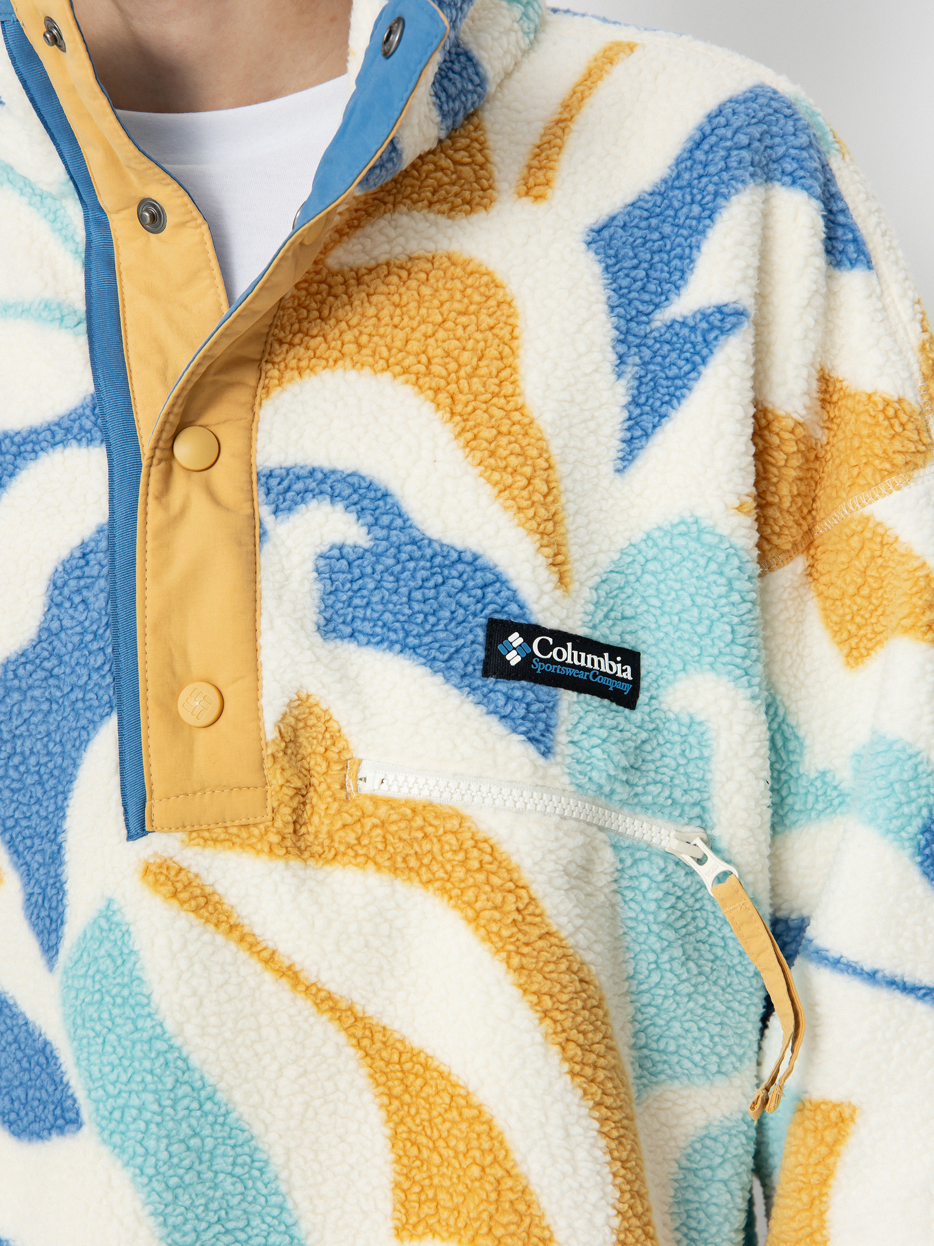 Férfi Columbia Helvetia Polár pulóver (chalk floristic)