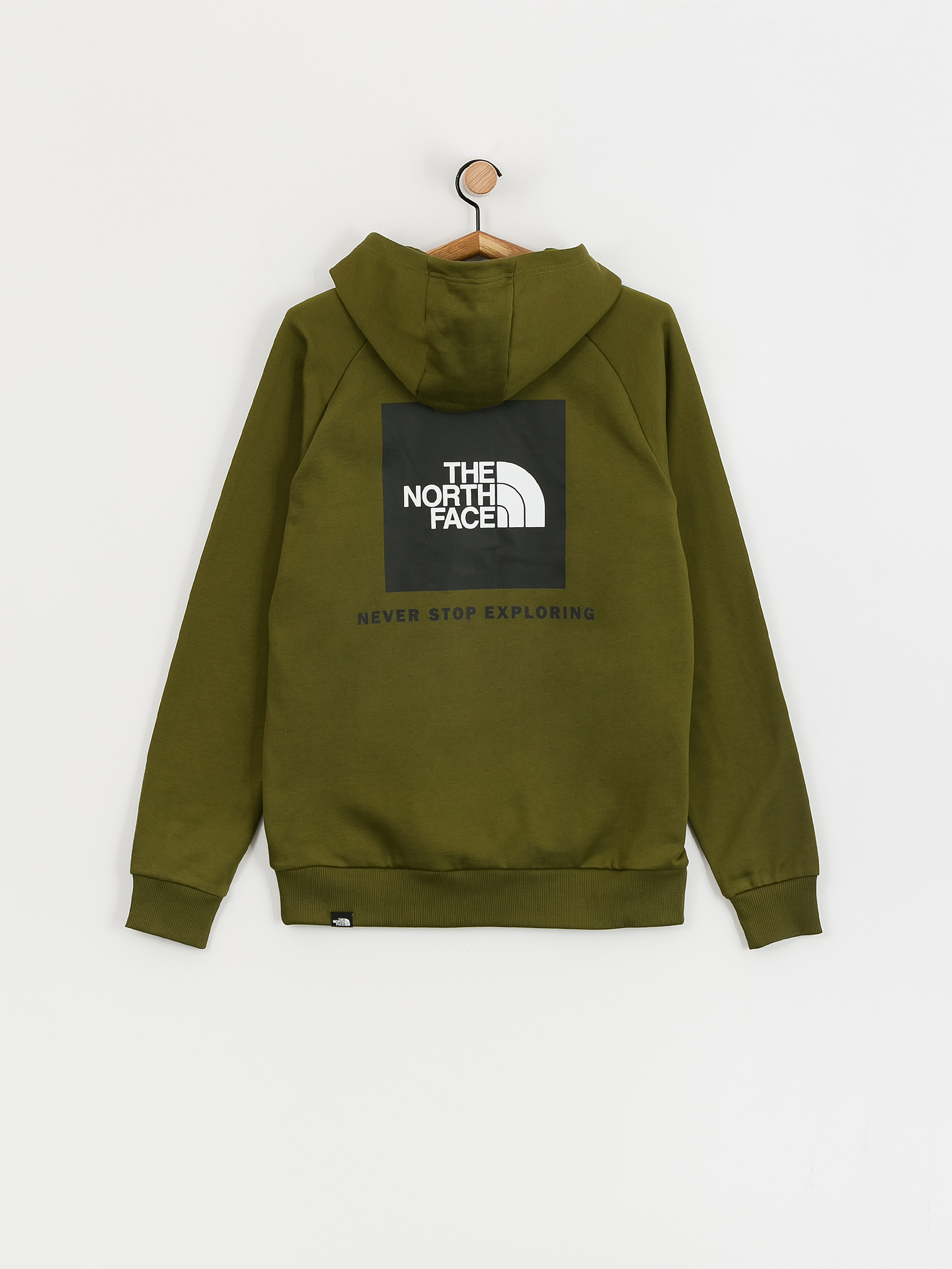 Kapucnis pulóver The North Face Raglan Redbox HD (forest olive)