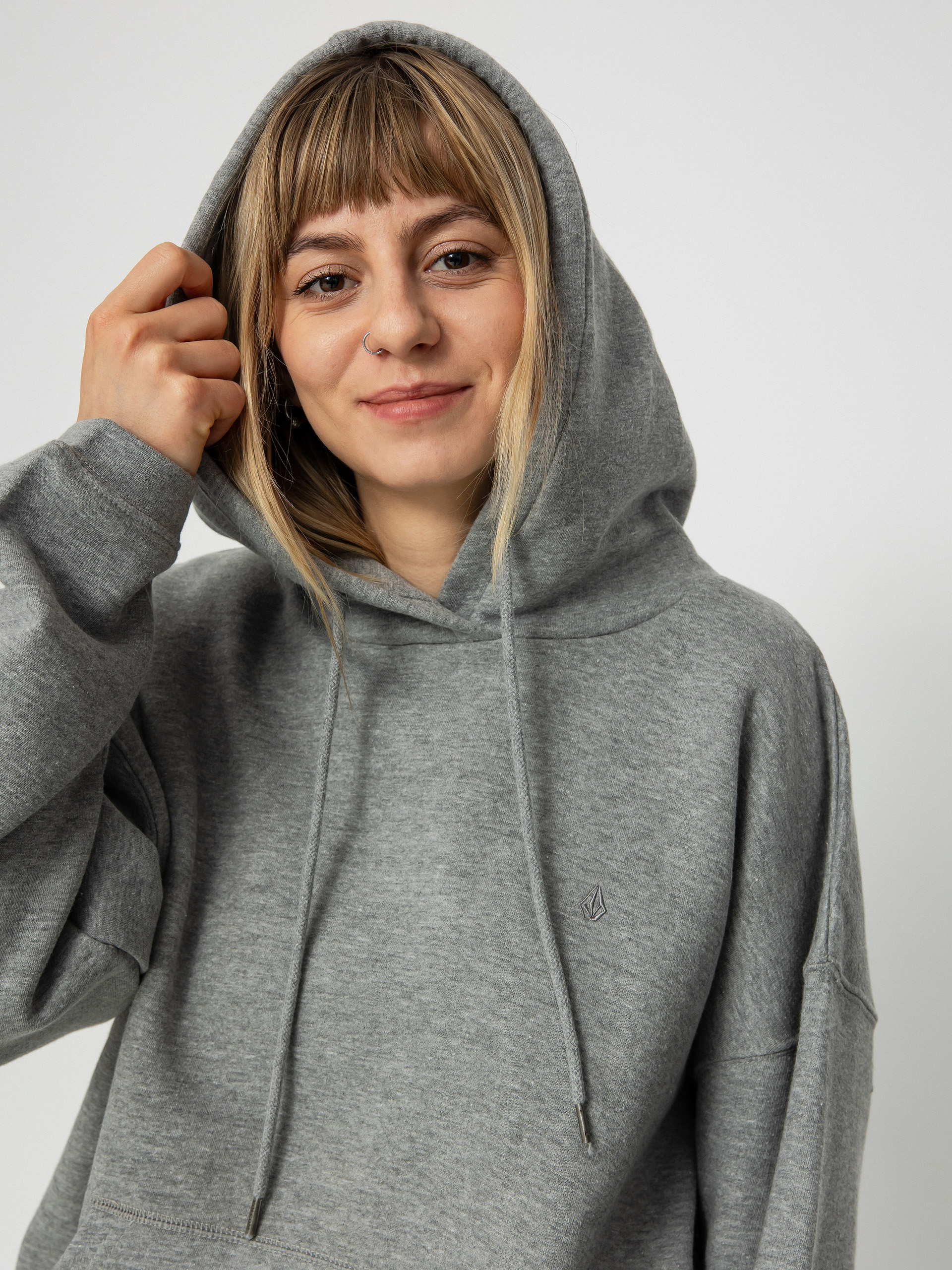 Kapucnis pulóver Volcom Stone Srt Up HD Wmn (heather grey)