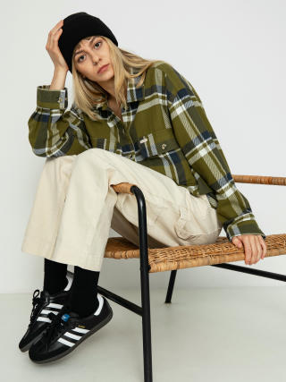 Brixton Bowery Flannel Ls Ing Wmn (sea kelp/washed navy)