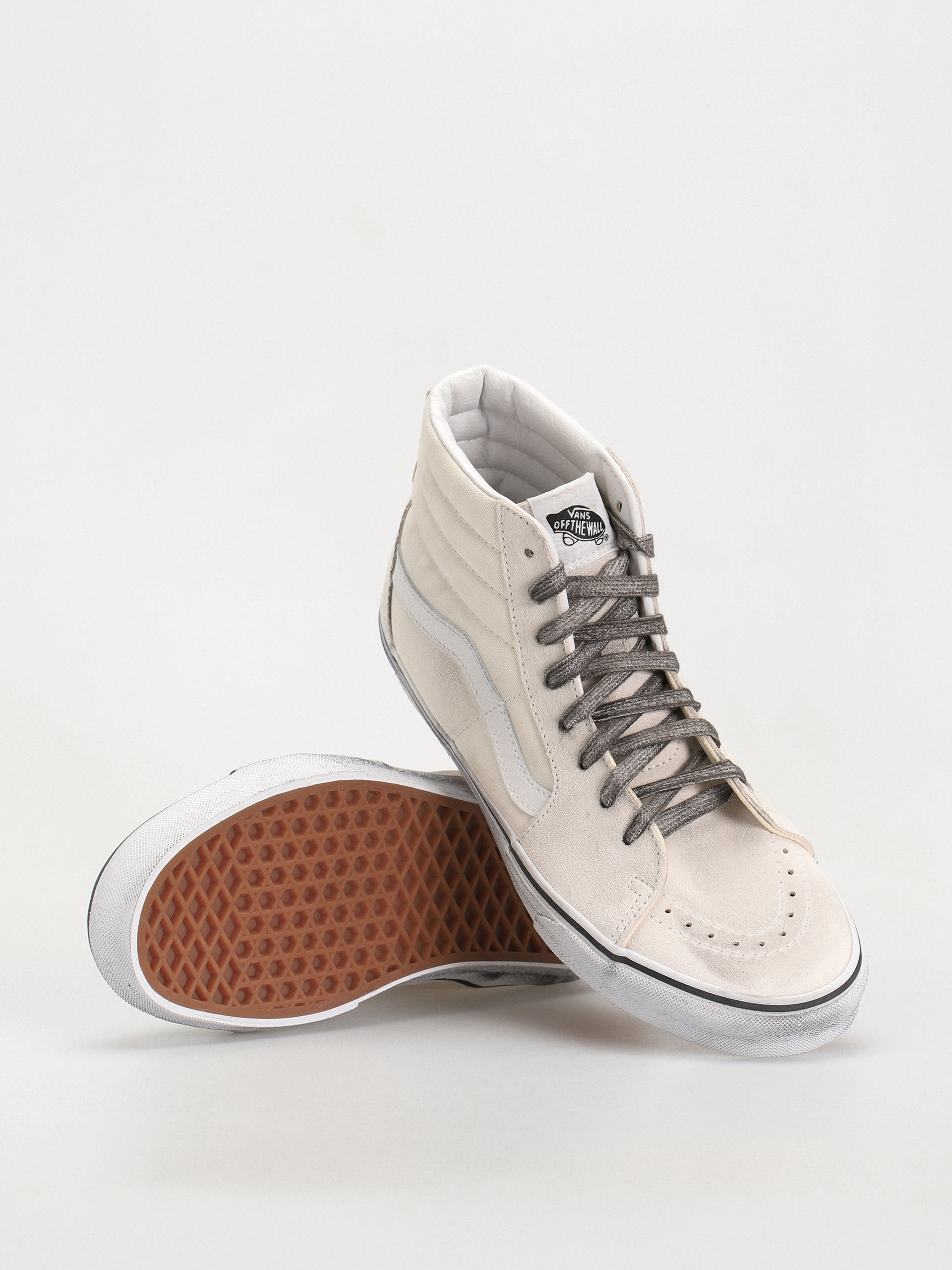 Vans Sk8 Hi Cipők (stressed white/white)