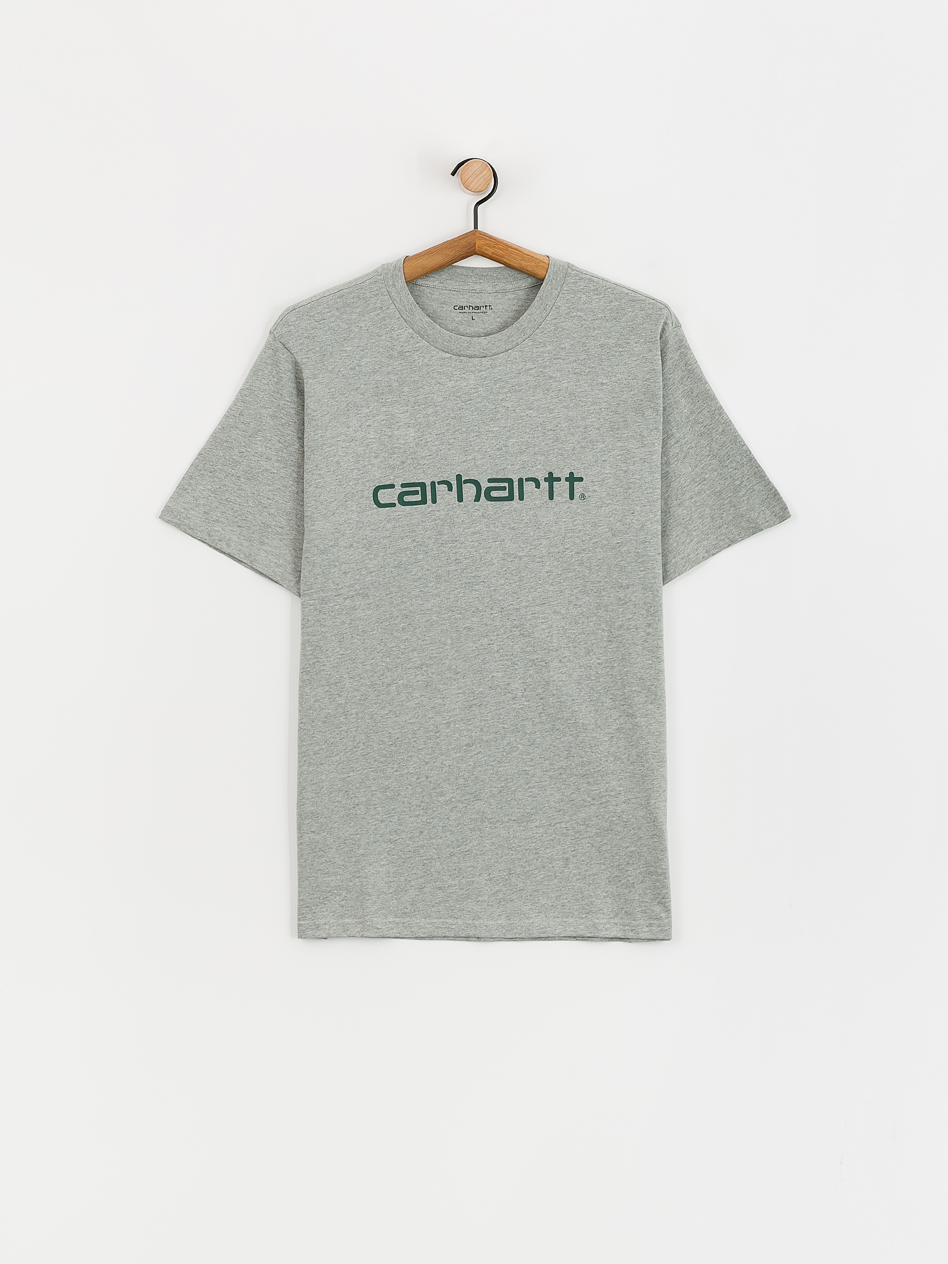 Carhartt WIP Script Póló (grey heather/chervil)