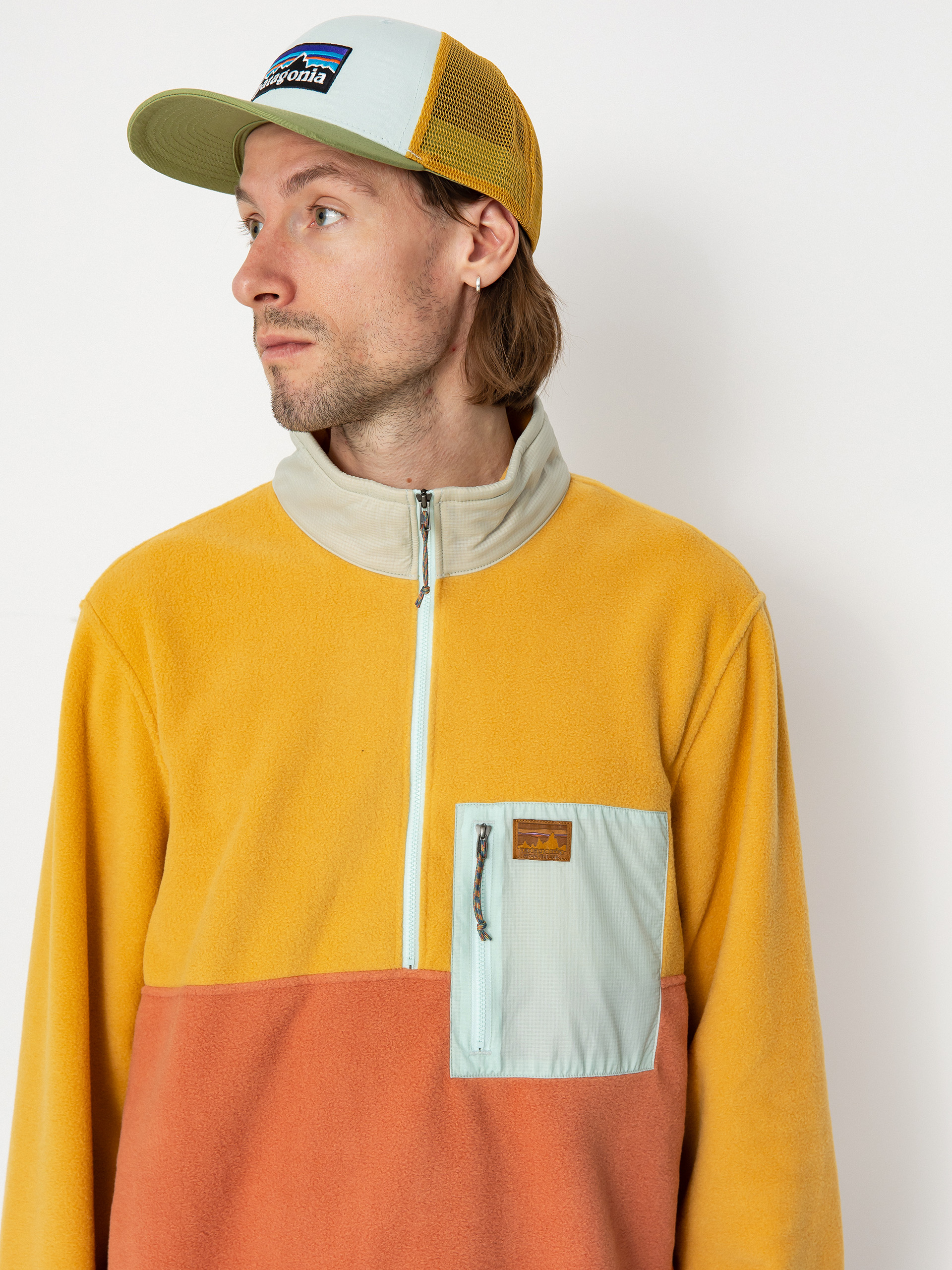 Férfi Patagonia Microdini 1/2 Zip Polár pulóver (sienna clay)