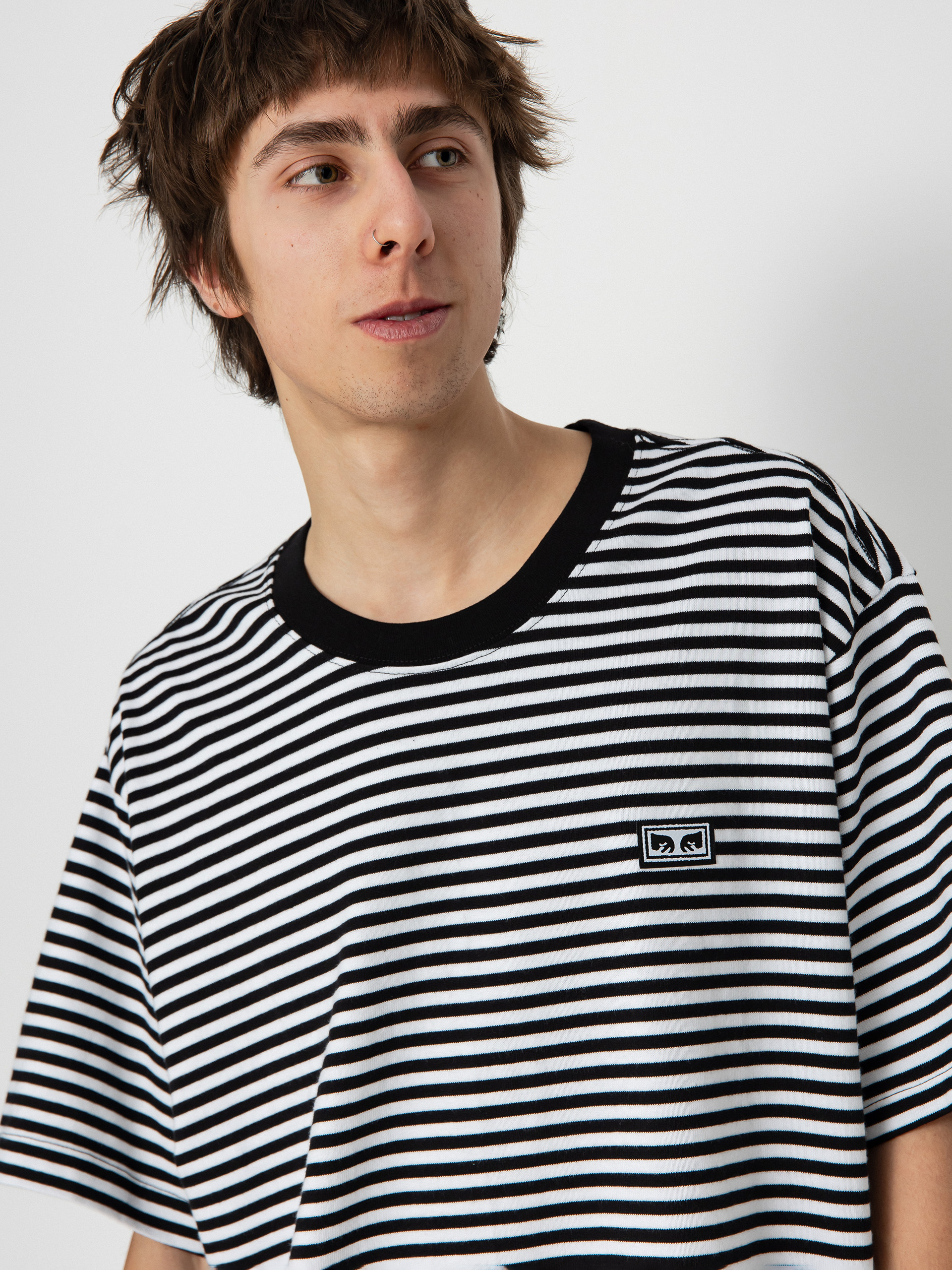 Póló OBEY Established Works Eyes Strp (black multi)