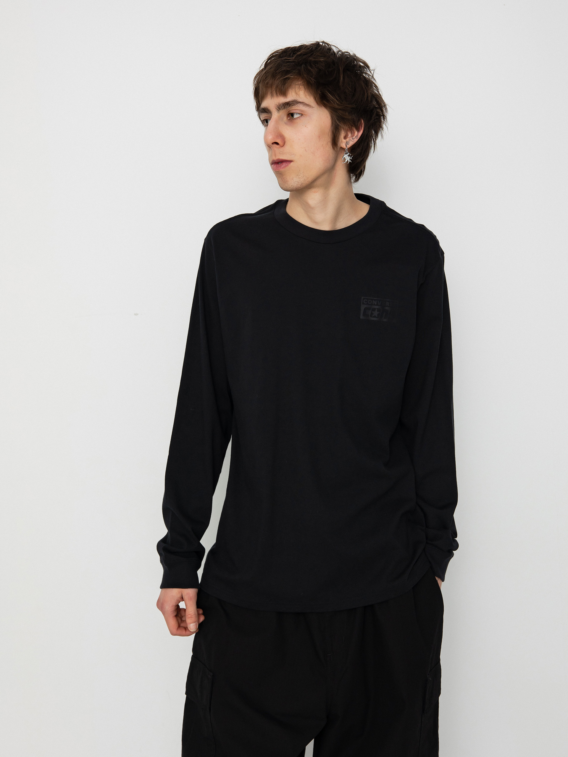 Hosszú ujjú felső Converse Cons Long Sleeve (black)
