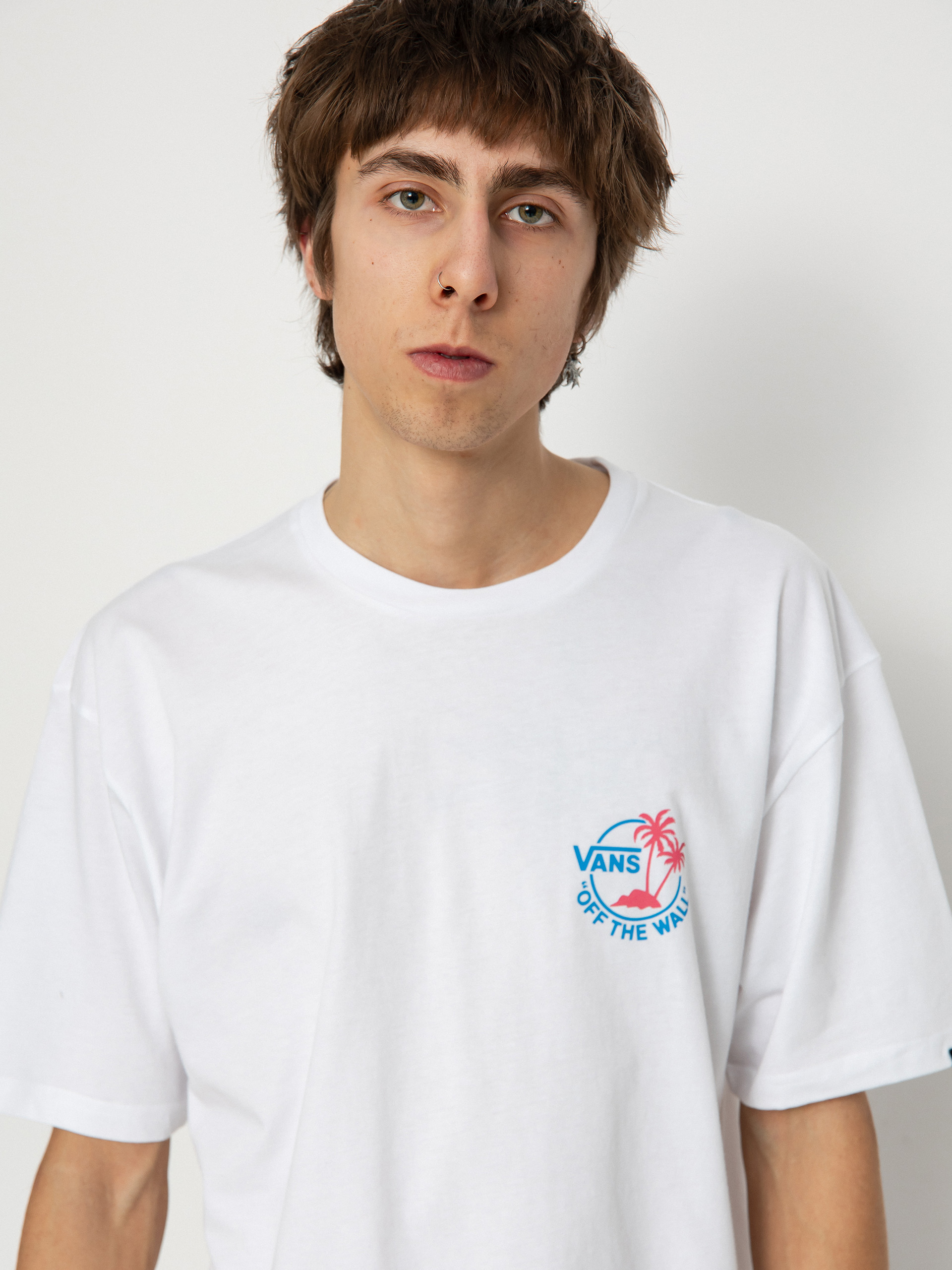 Póló Vans Classic Mini Dual Palm II (white/malibu blue)