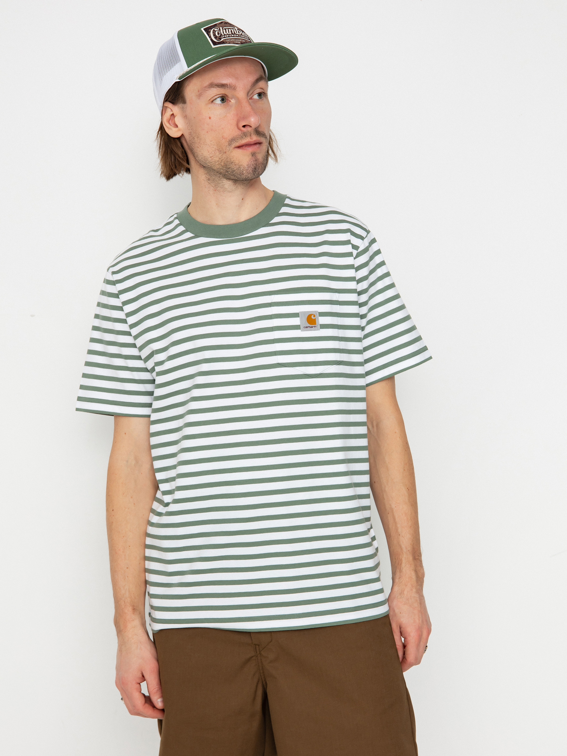 Póló Carhartt WIP Seidler Pocket (seidler stripe/park/white)
