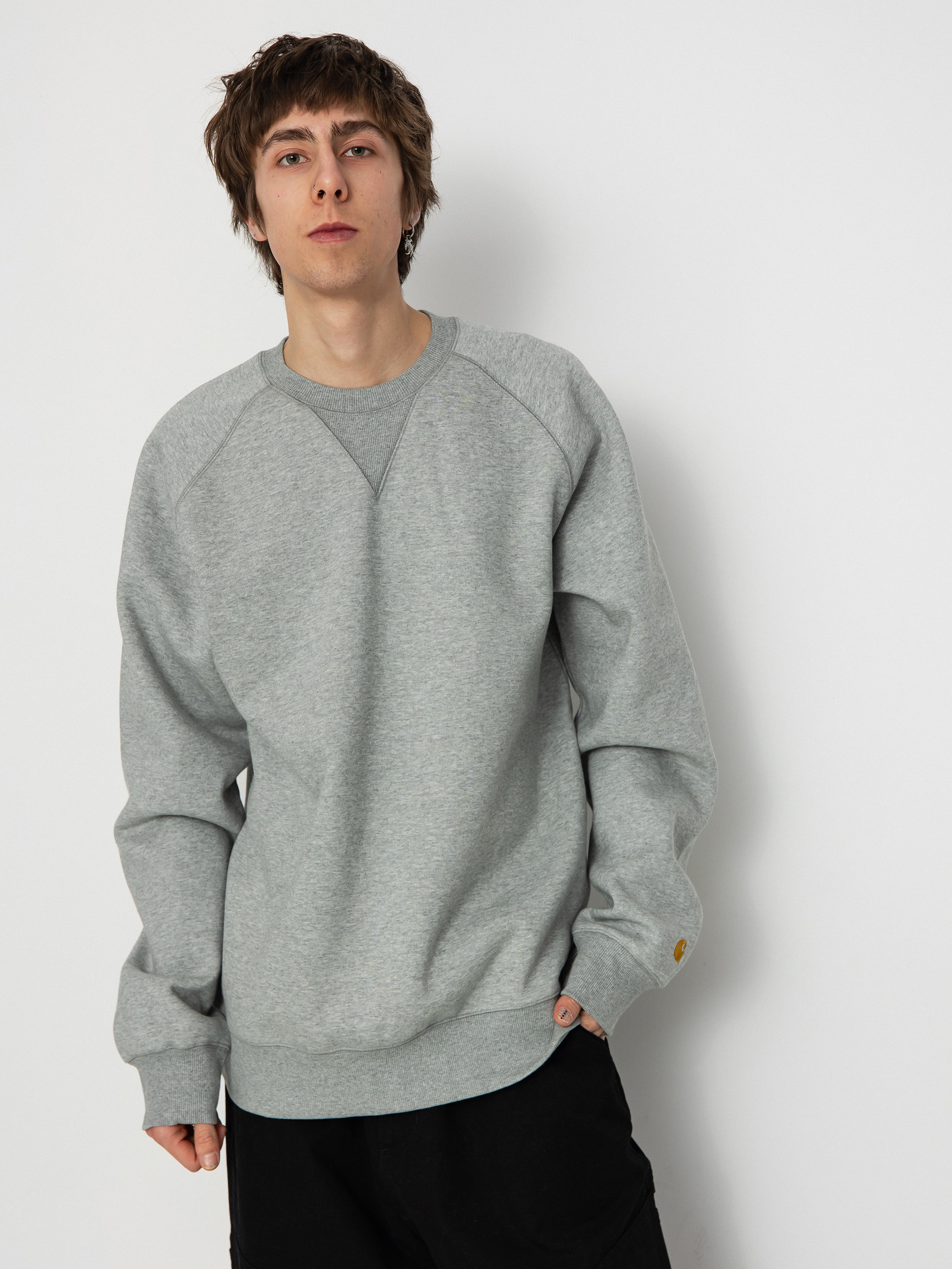 Pulu00f3ver Carhartt WIP Chase (grey heather/gold)