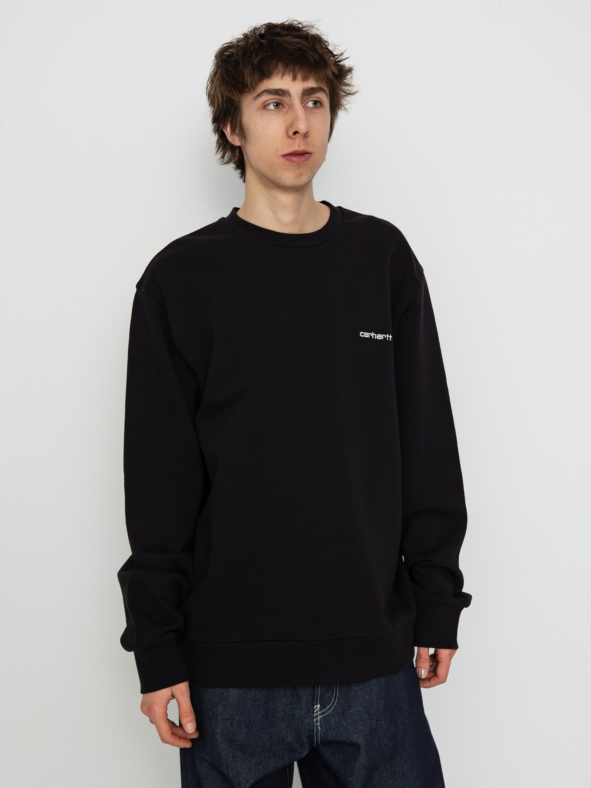 Pulóver Carhartt WIP Script Embroidery (black/white)