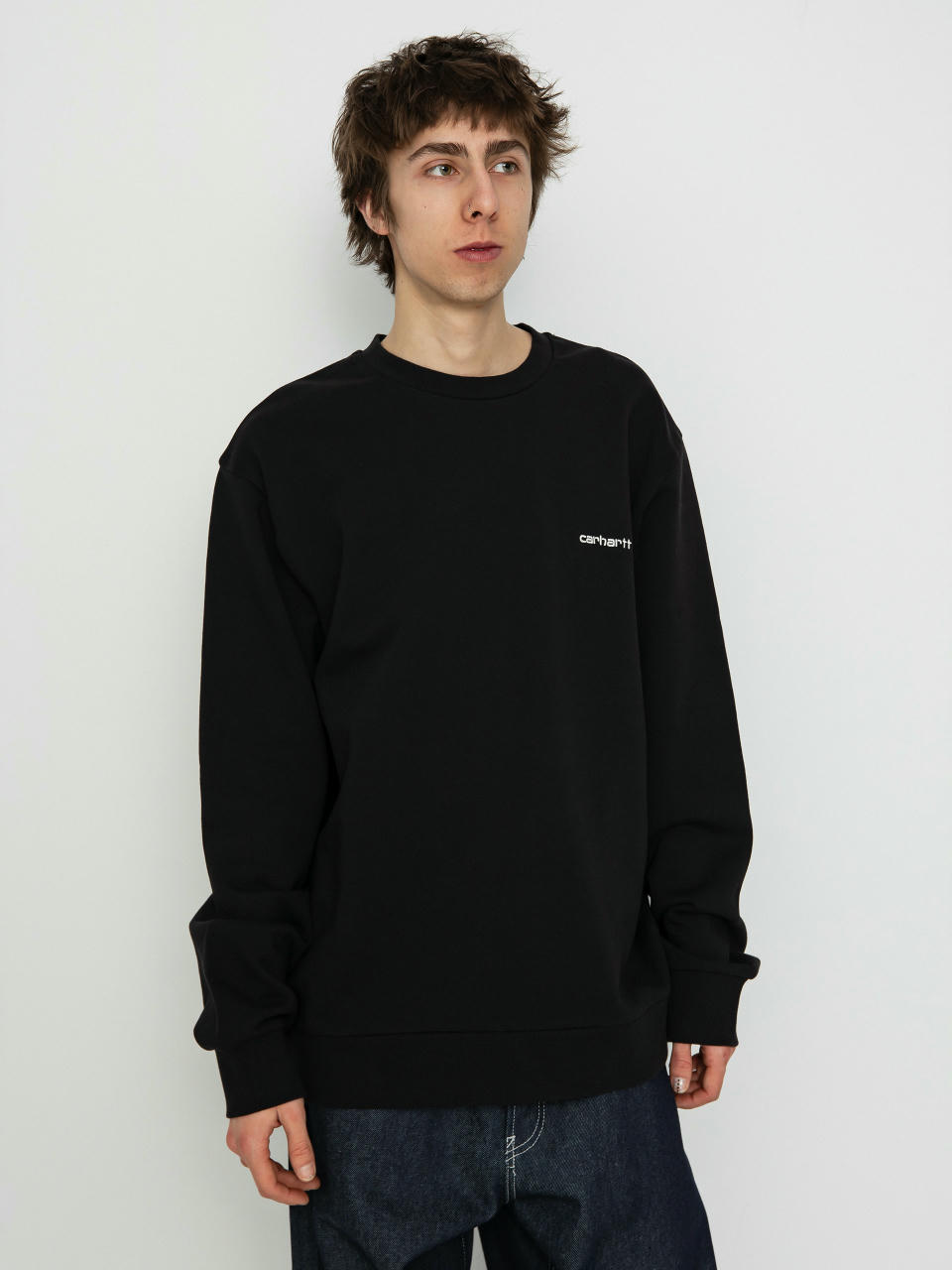 Pulóver Carhartt WIP Script Embroidery (black/white)