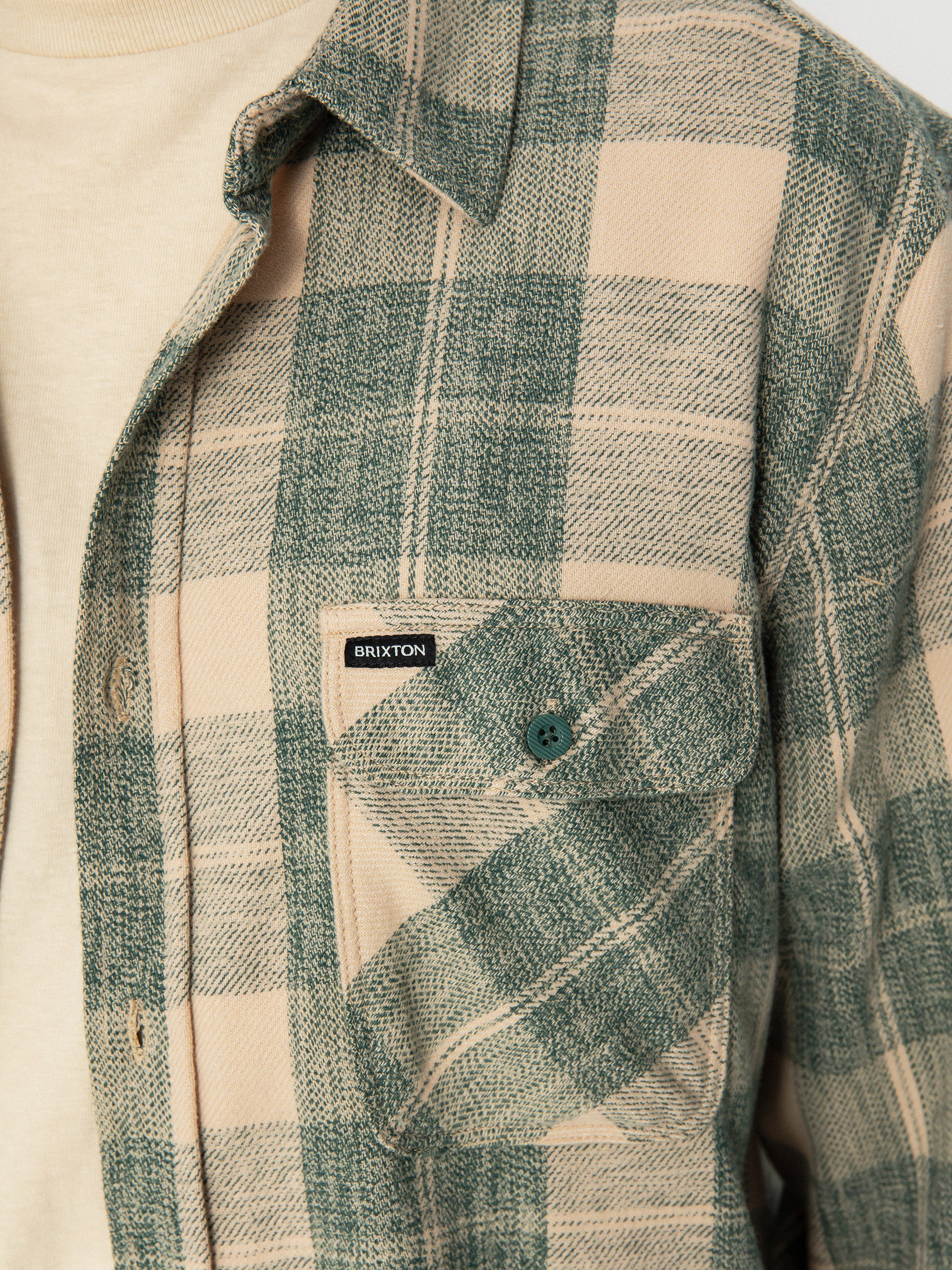 Brixton Bowery Stretch Wr Flannel Ing (trekking green/oatmilk)