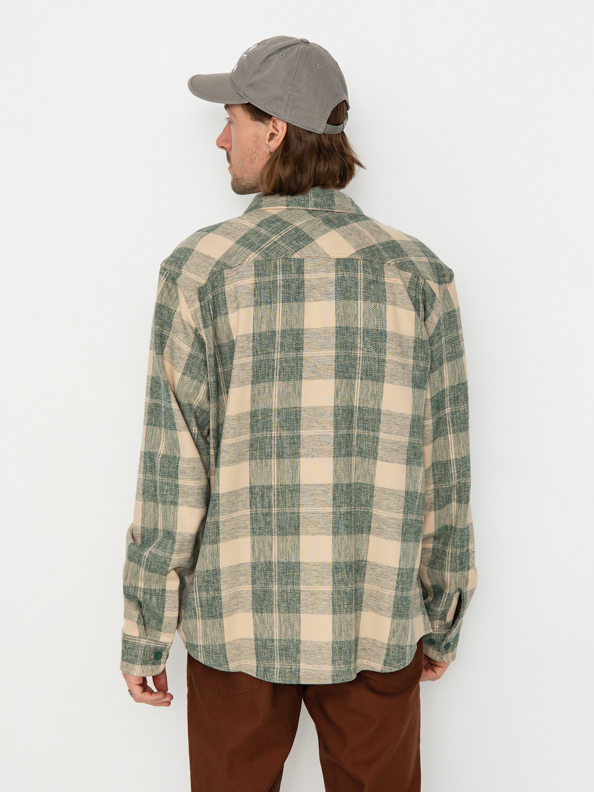 Brixton Bowery Stretch Wr Flannel Ing (trekking green/oatmilk)