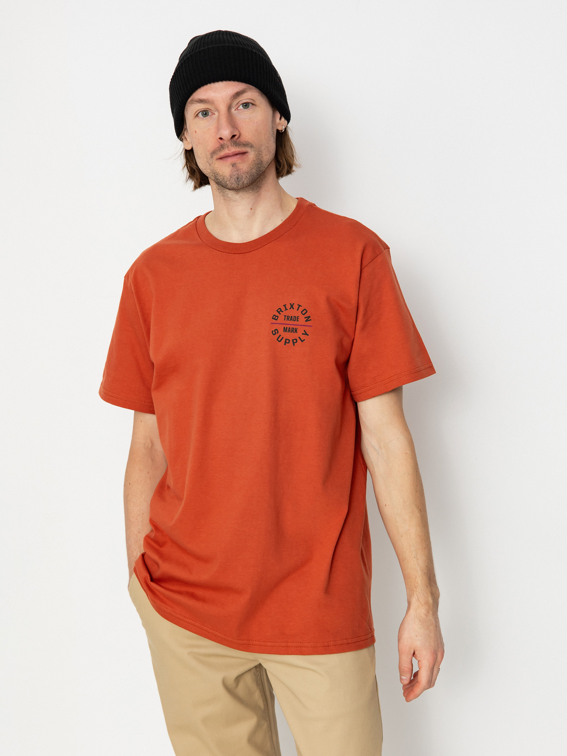 Brixton Oath V Stt Póló (terracotta/washed black/cranbe)