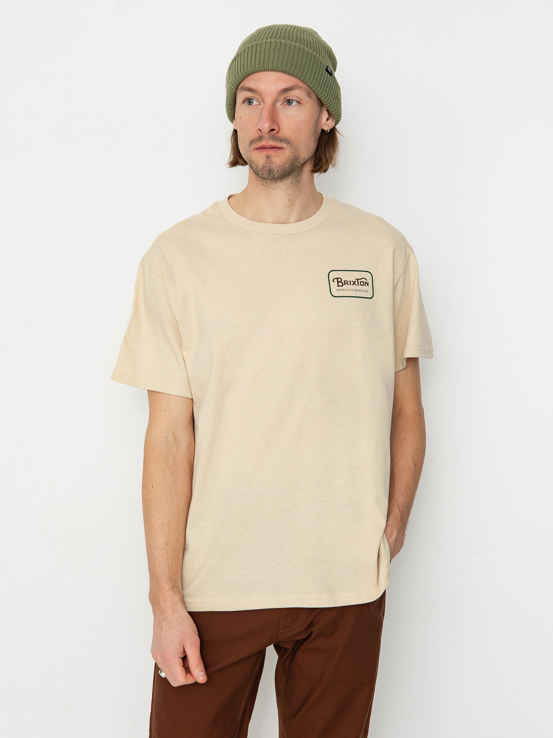 Brixton Grade Stt Póló (cream/trekking green/sepia)