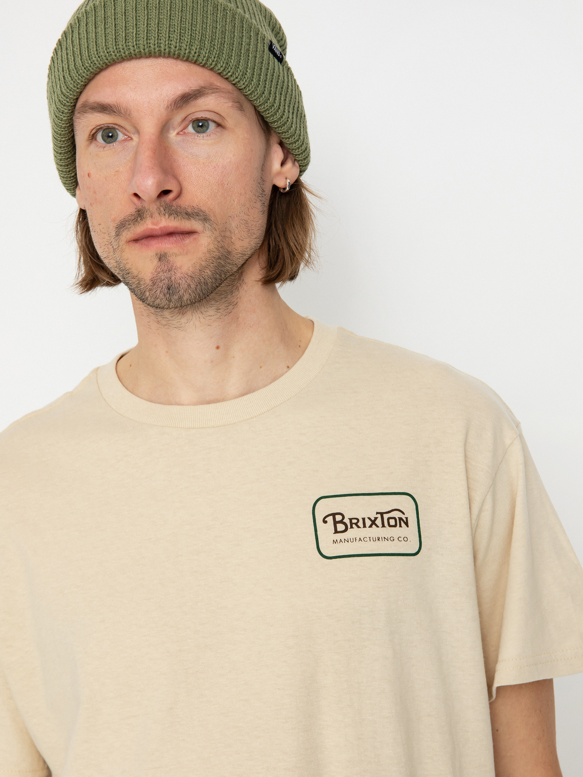 Brixton Grade Stt Póló (cream/trekking green/sepia)