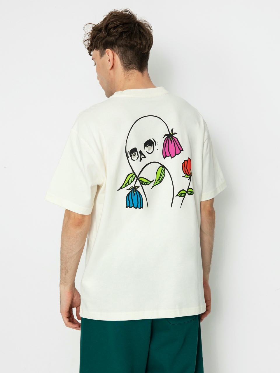 RVCA Flower Skull Póló (antique white)