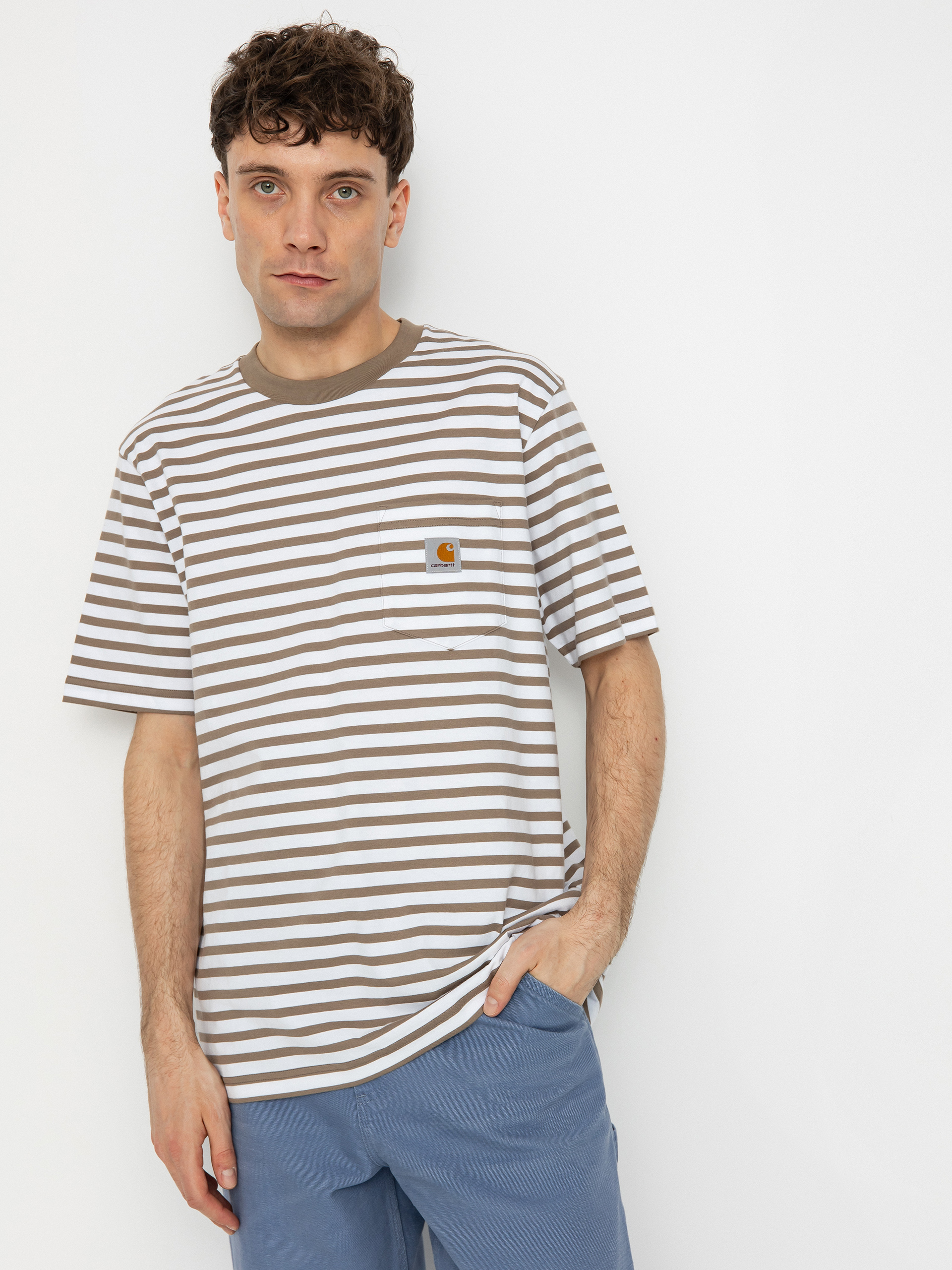 Póló Carhartt WIP Seidler Pocket (seidler stripe/branch/white)