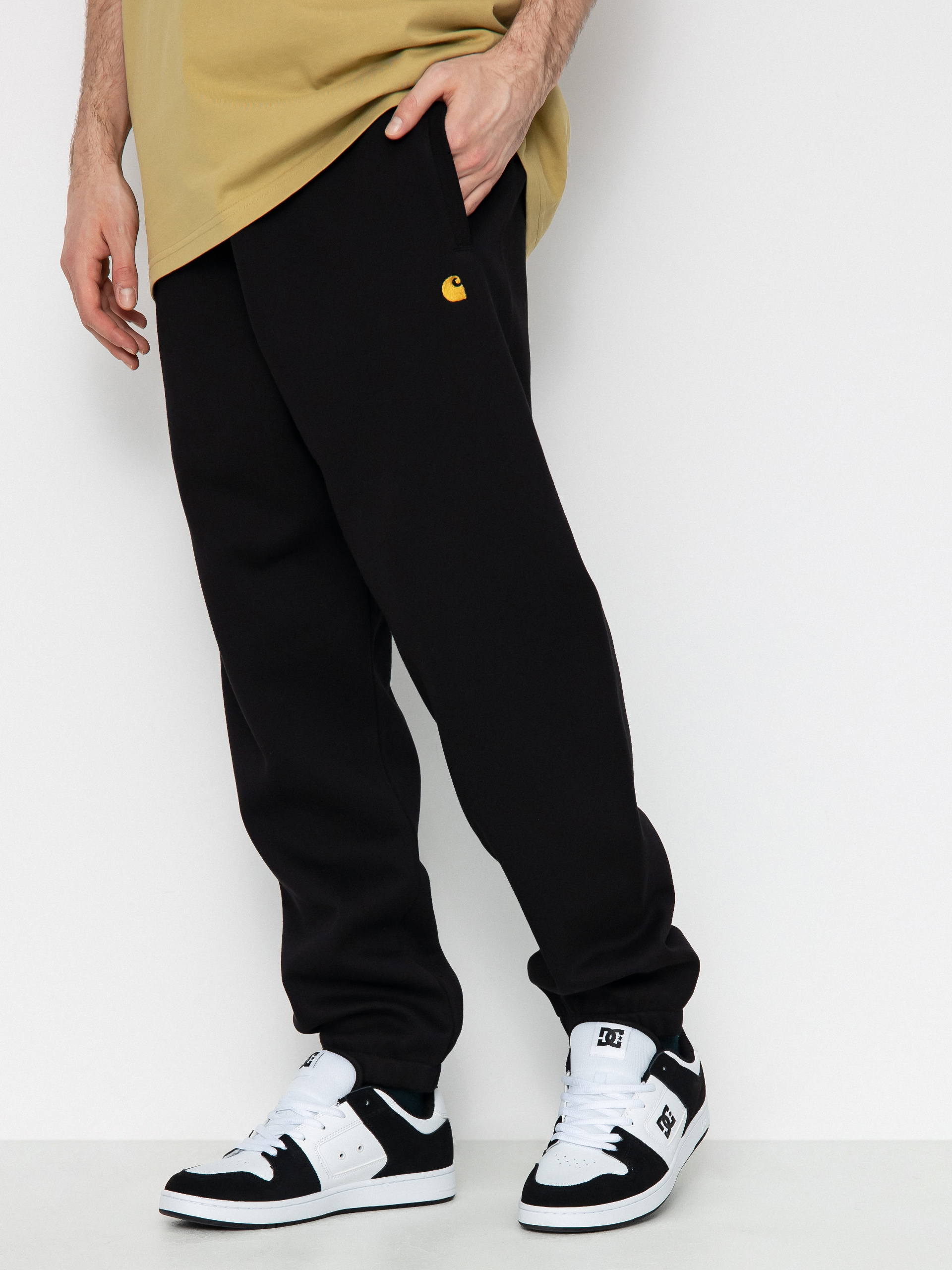 Kisnadrág Carhartt WIP Chase (black/gold)
