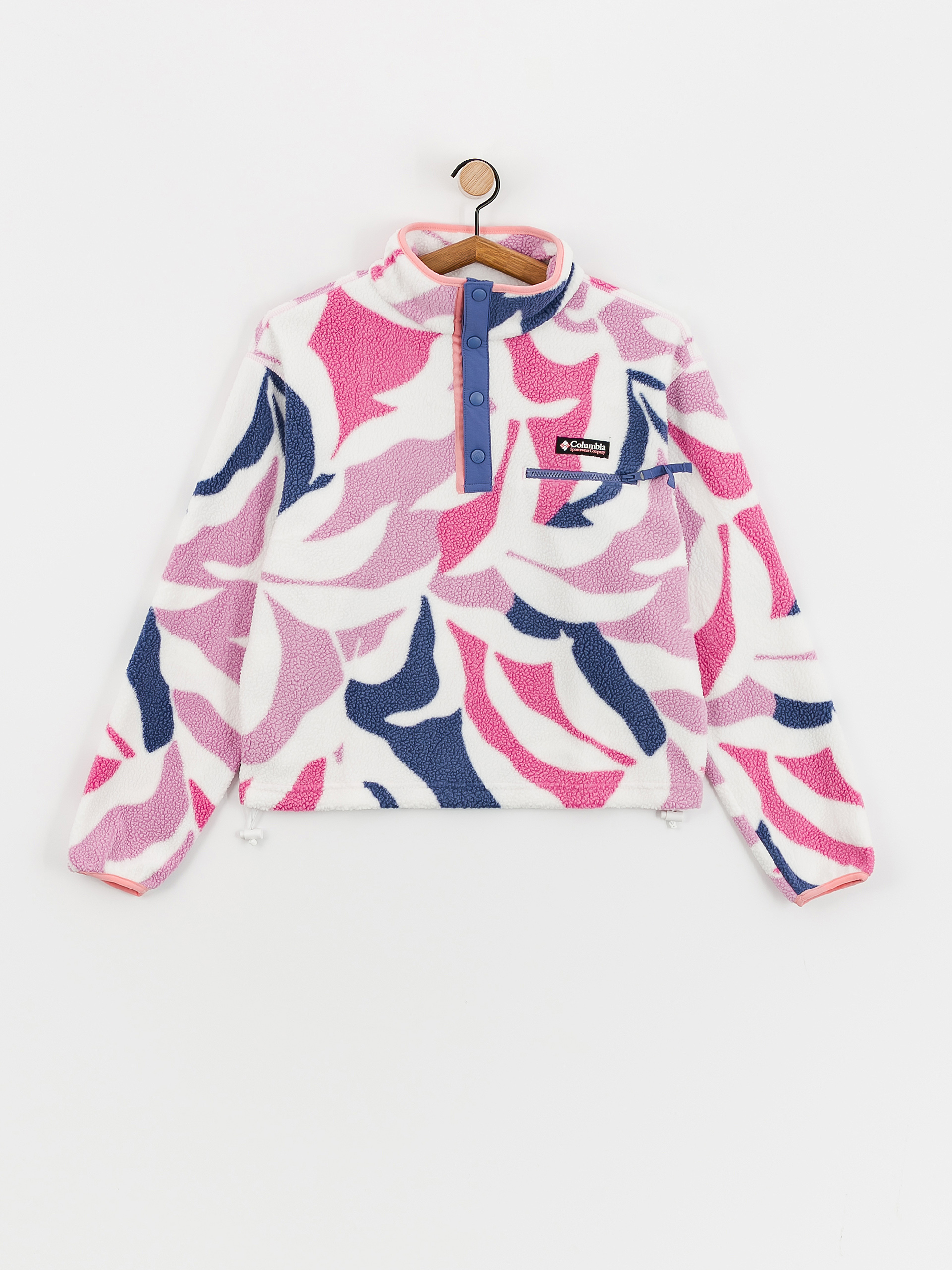 Columbia Helvetia Cropped Wmn Polár pulóver (cosmos floristic print/eve/salmon rose)