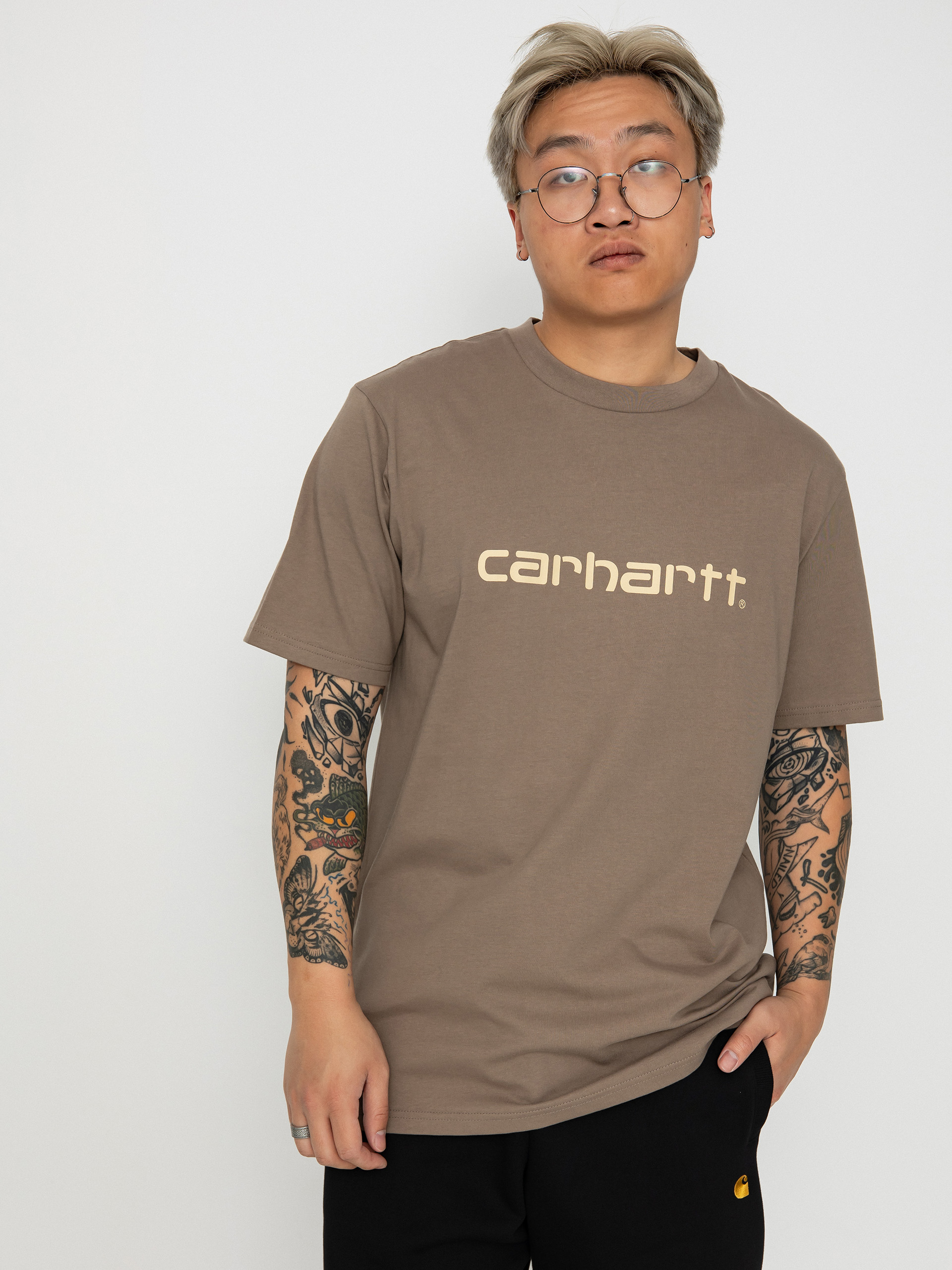Póló Carhartt WIP Script (branch/rattan)