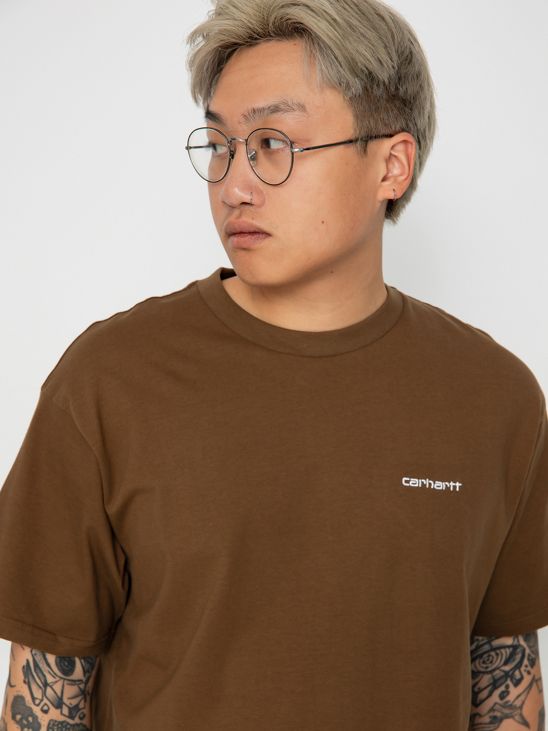 Carhartt WIP Script Embroidery Póló (lumber/white)