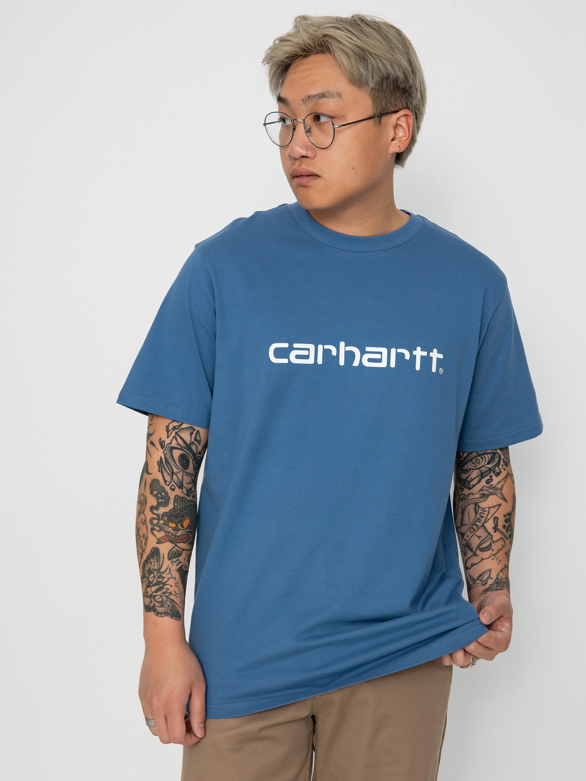 Carhartt WIP Script Póló (sorrent/white)