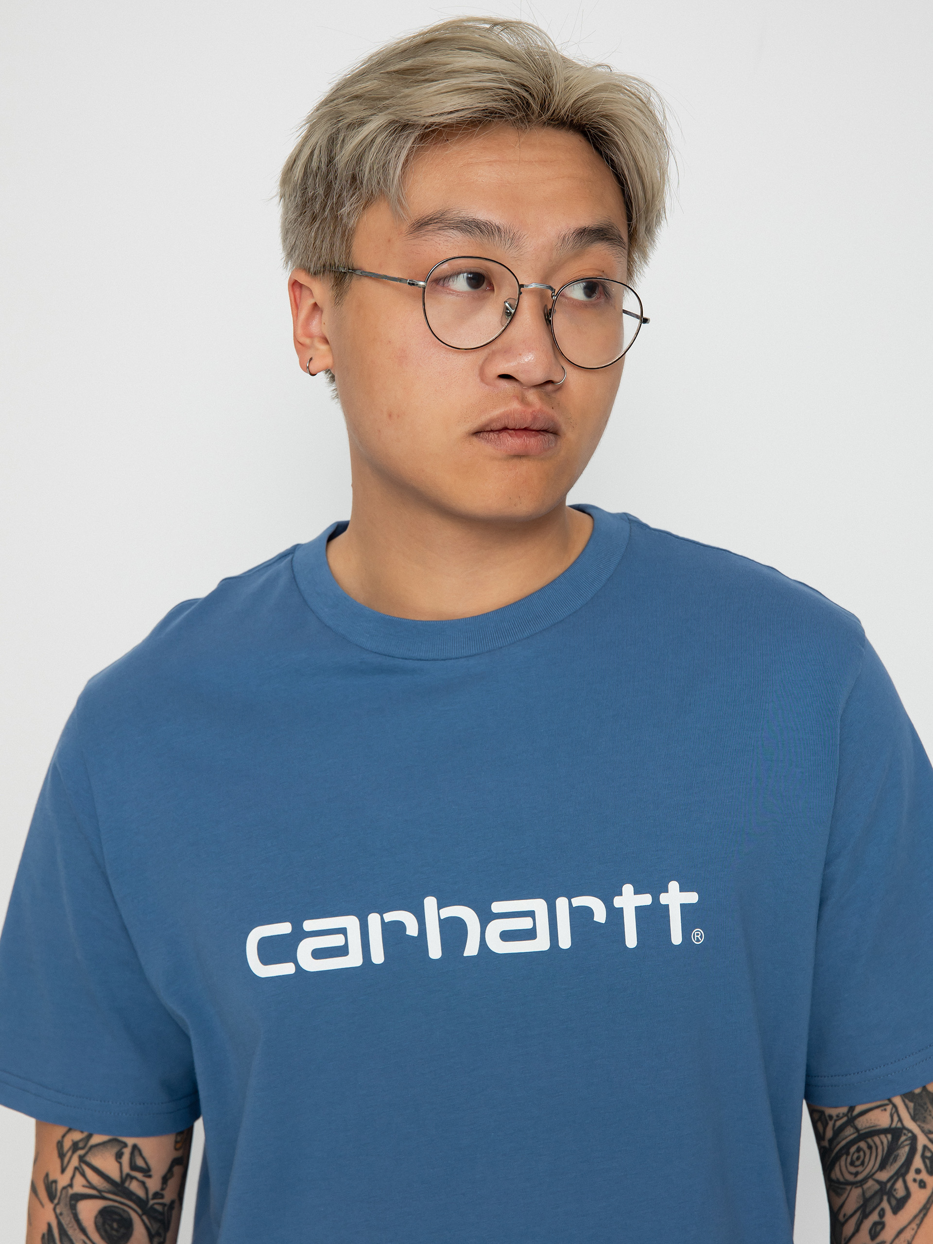 Carhartt WIP Script Póló (sorrent/white)